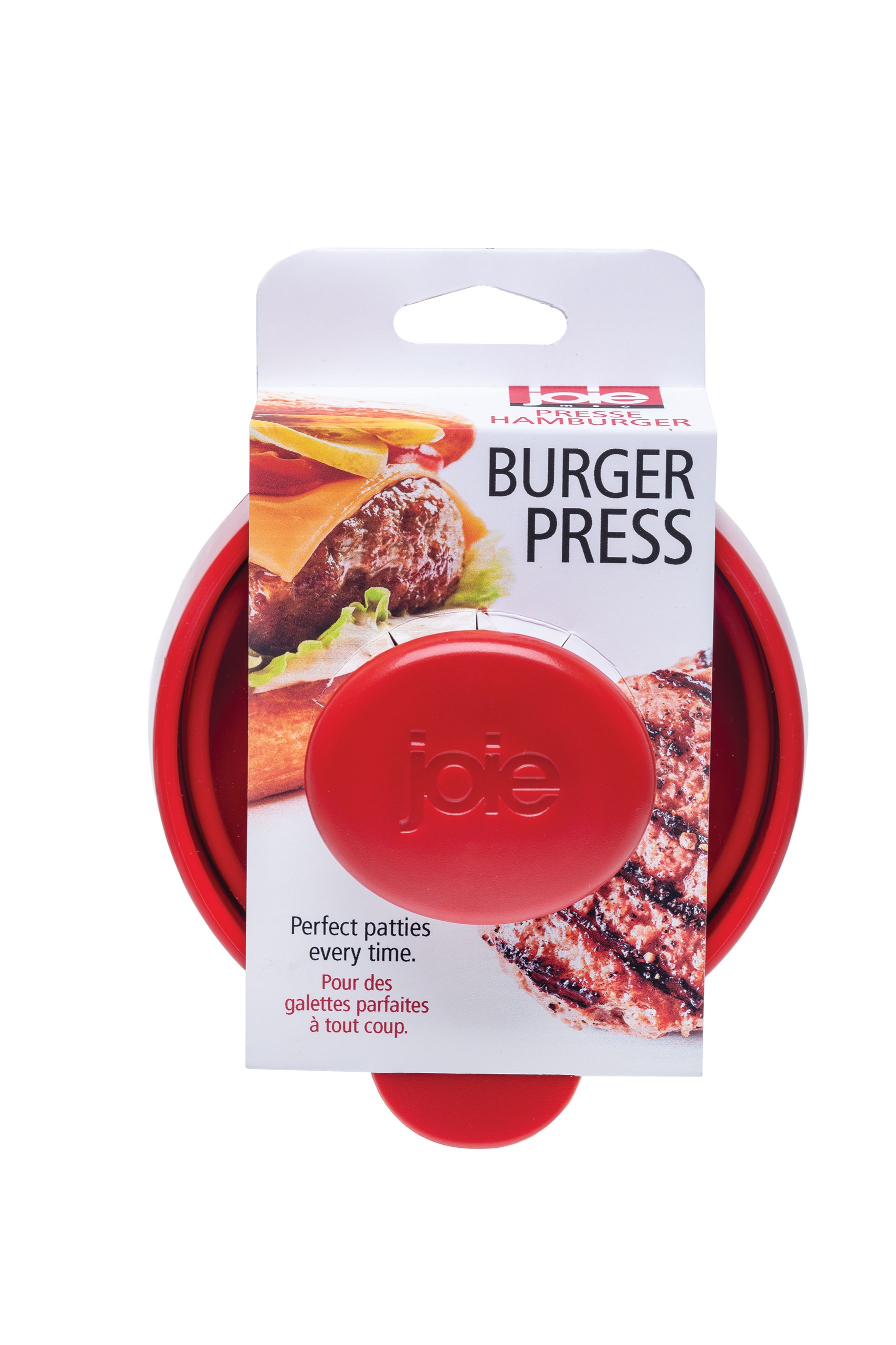 Joie Burger Press - Heavy Duty Stainless Steel Hamburger Patty Maker for Perfect Homemade Burgers - Ideal for BBQ, Grilling, and Backyard Cookouts