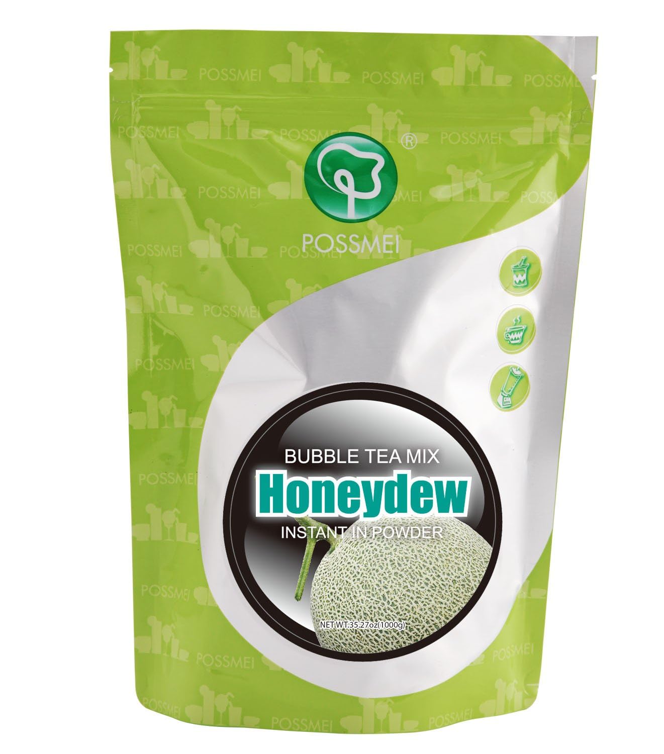 Possmei Honeydew Melon Instant Powder Drink Mix - Refreshing & Delicious Fruit Beverage for Smoothies, Cocktails & Healthy Snacks