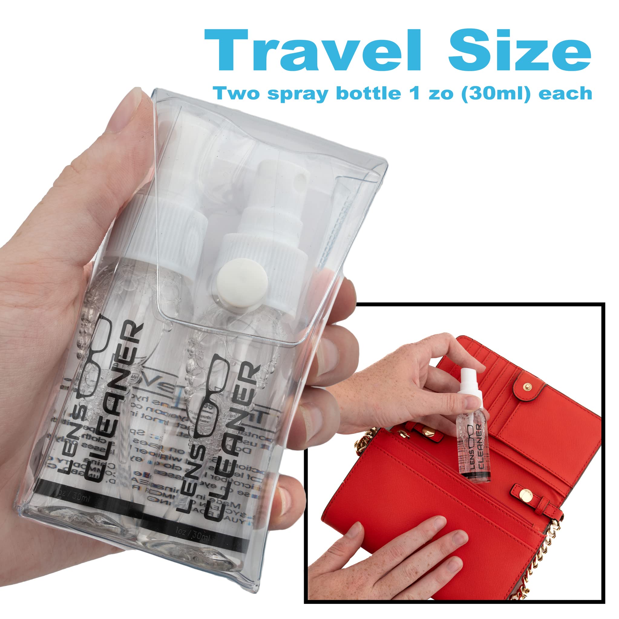 Premium Lens Cleaning Spray & Travel Kit for Glasses & Sunglasses - Anti-Fog, Streak-Free, Portable for On-The-Go Use at Work, Travel, and Outdoor Activities