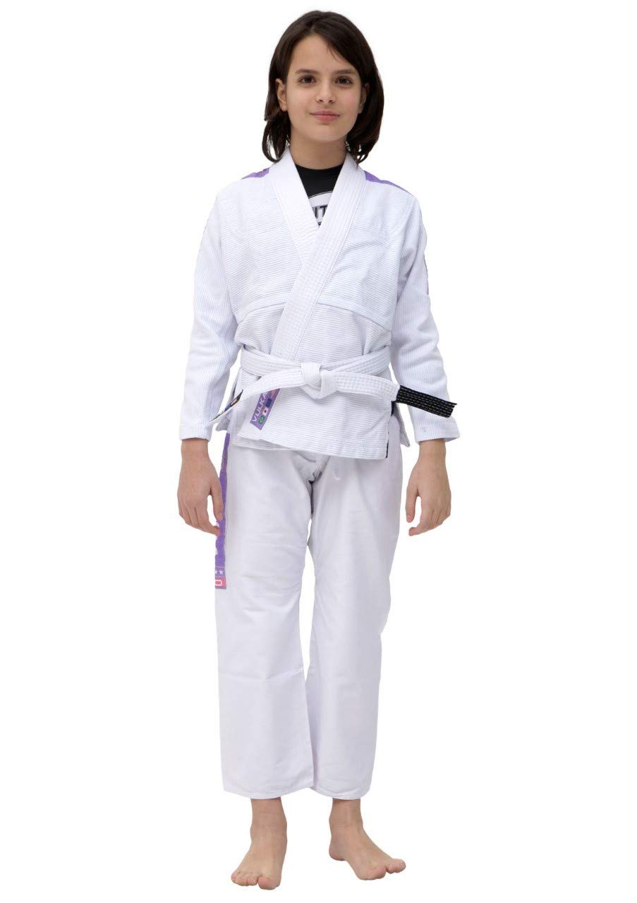 Brazilian Jiu Jitsu Gi for Women - Professional Lightweight BJJ Uniform for Martial Arts Training - 5 Color Options with Lilac Patches - Perfect for MMA, Grappling & Competition