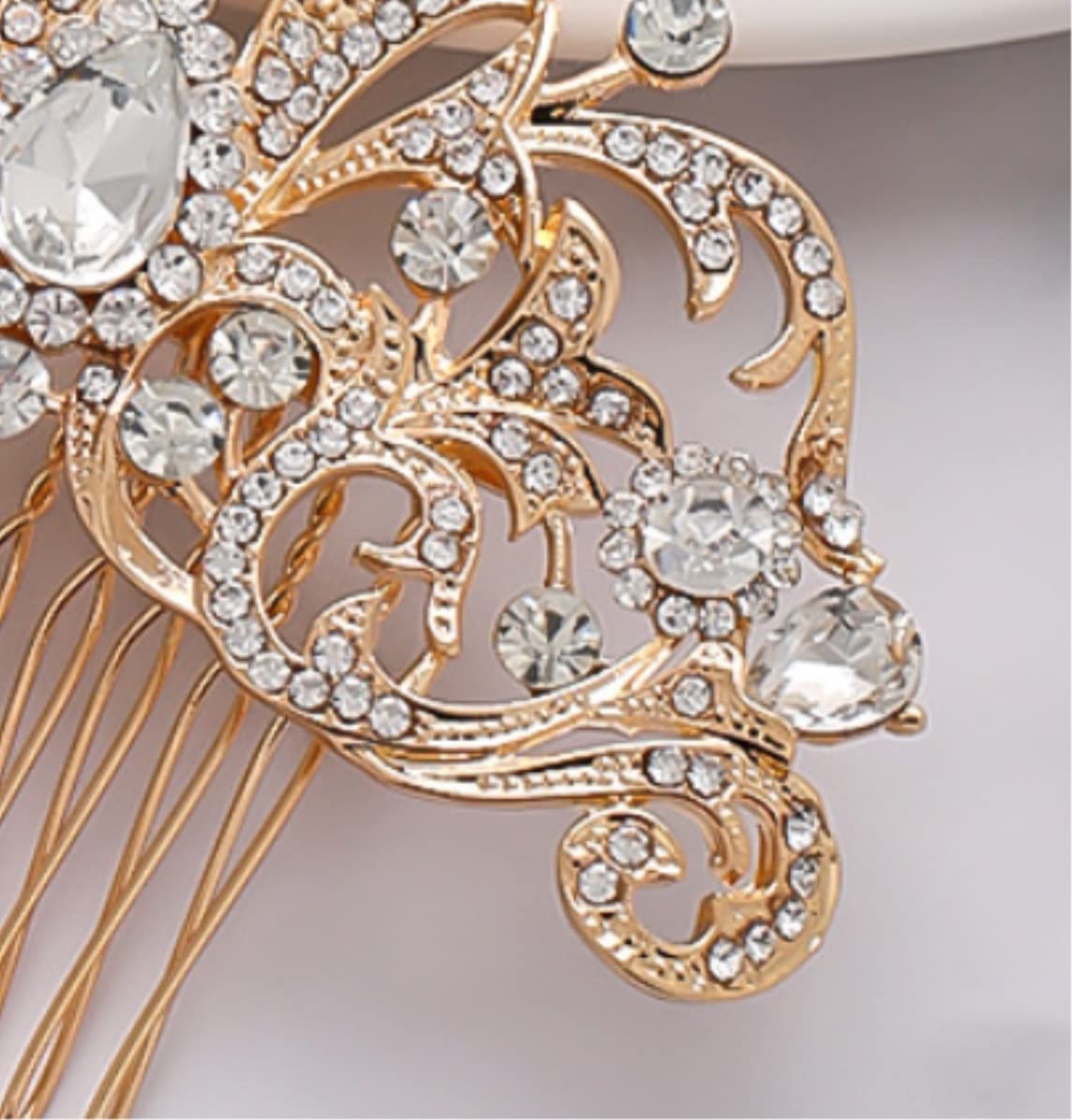 Crystal Rhinestone Pearl Bridal Hair Comb for Women - Wedding Hair Jewelry Crown Side Comb Clip (Blue) | Perfect for Brides, Prom, Formal Events & Special Occasions
