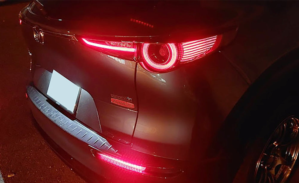 Dark Red LED Rear Bumper Reflectors for Mazda CX-30 & CX-50 - Tail Light, Brake Light & Turn Signal Enhancer | Improved Night Visibility & Safety for Off-Road & City Driving