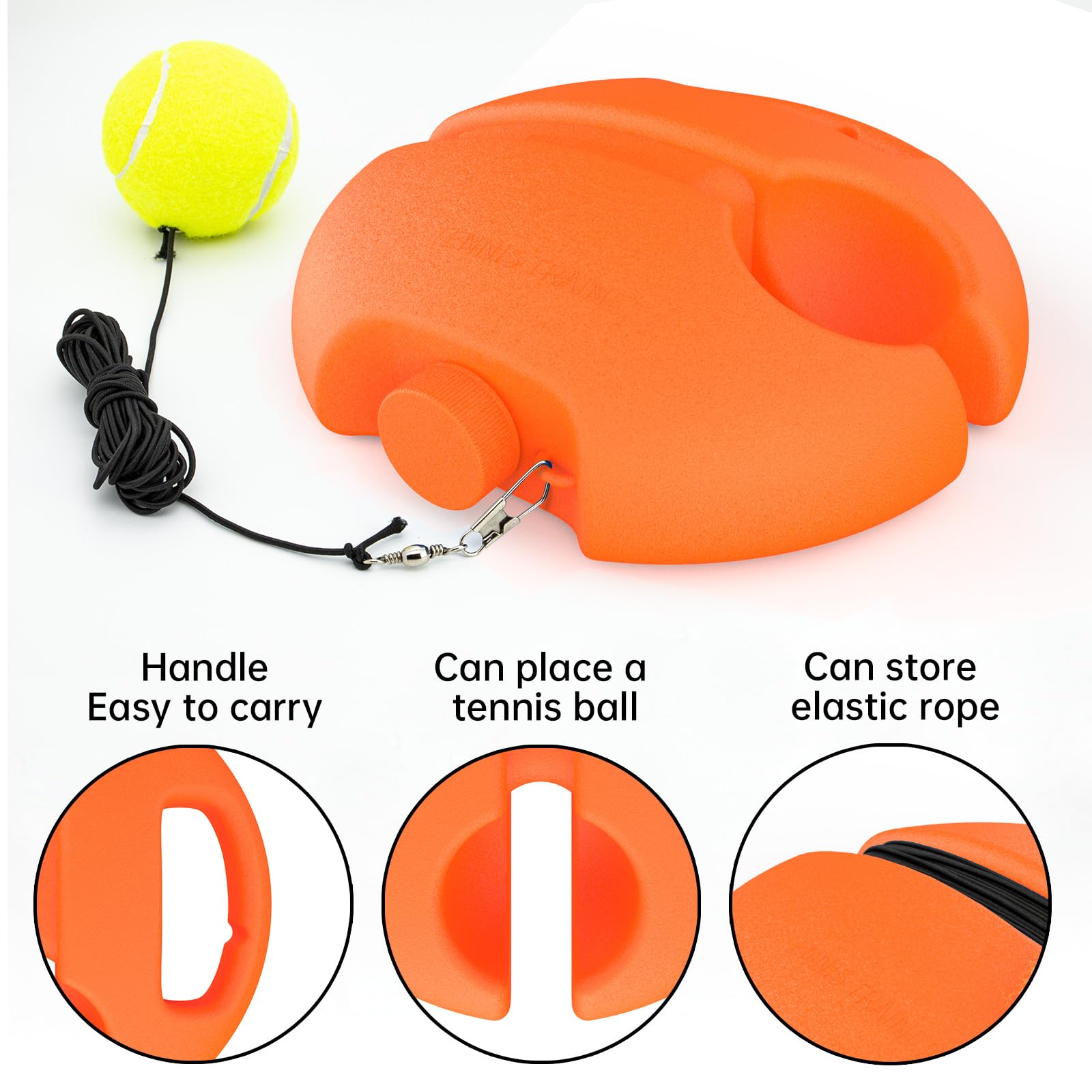 Tennis Trainer Rebound Ball with 3 String Balls - Solo Tennis Practice Equipment for Beginners | Portable Tennis Training Tool & Rebounder Kit | Improve Skills for Backyard, Court & Indoor Drills