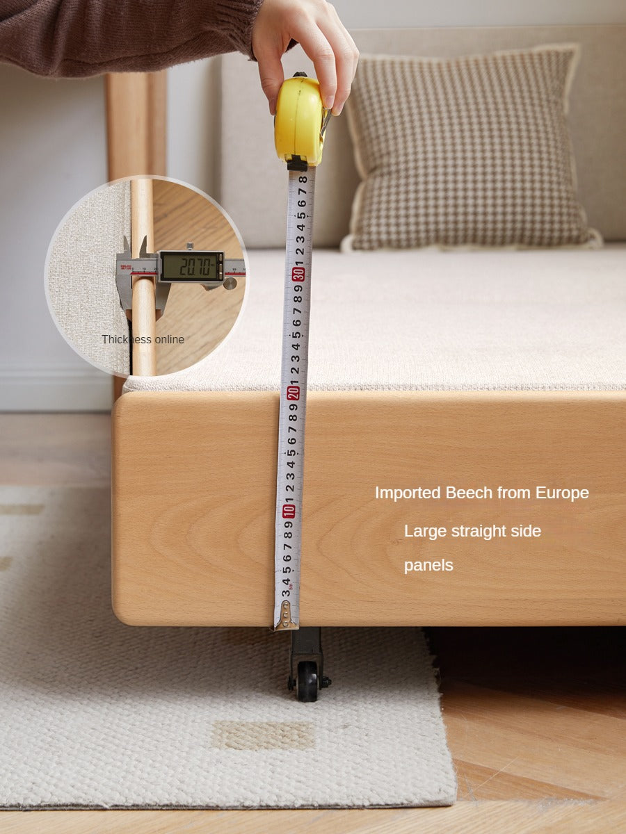 Solid Beech Wood Sofa Bed - Convertible Pull-Out Single Sleeper for Small Spaces | Guest Room & Studio Apartment Furniture