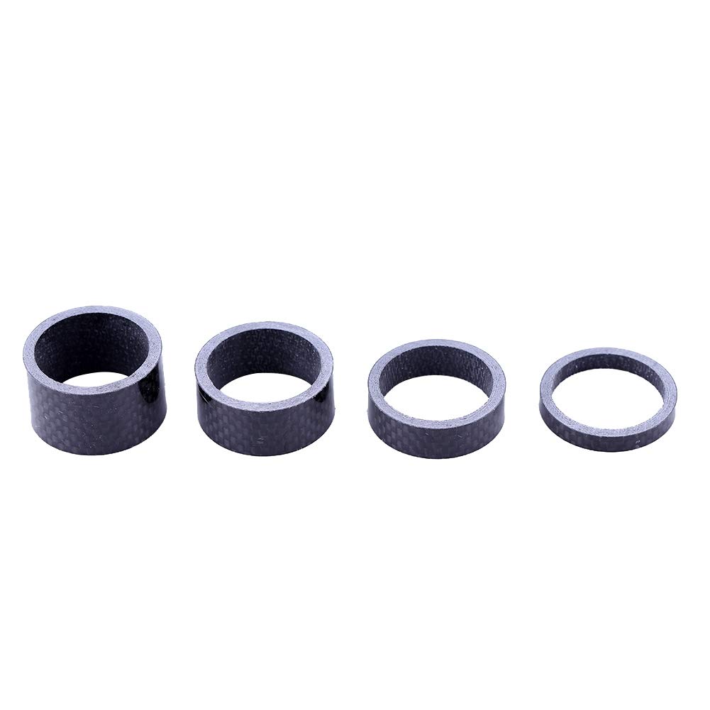 Vbest Life 4-Piece Full Carbon Fiber Bicycle Stem Washers Set (5/10/15/20mm) - Lightweight Mountain Bike Headset Fork Spacers for Road & MTB Cycling Accessories - Perfect for Bike Upgrades & Maintenance
