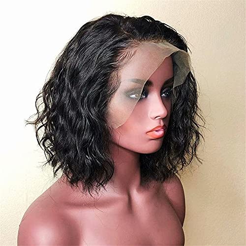 Short Bob Wigs Water Wave 13x4 HD Lace Front Human Hair Wig - Preplucked Baby Hair, Bleached Knots, Remy Virgin Hair 8