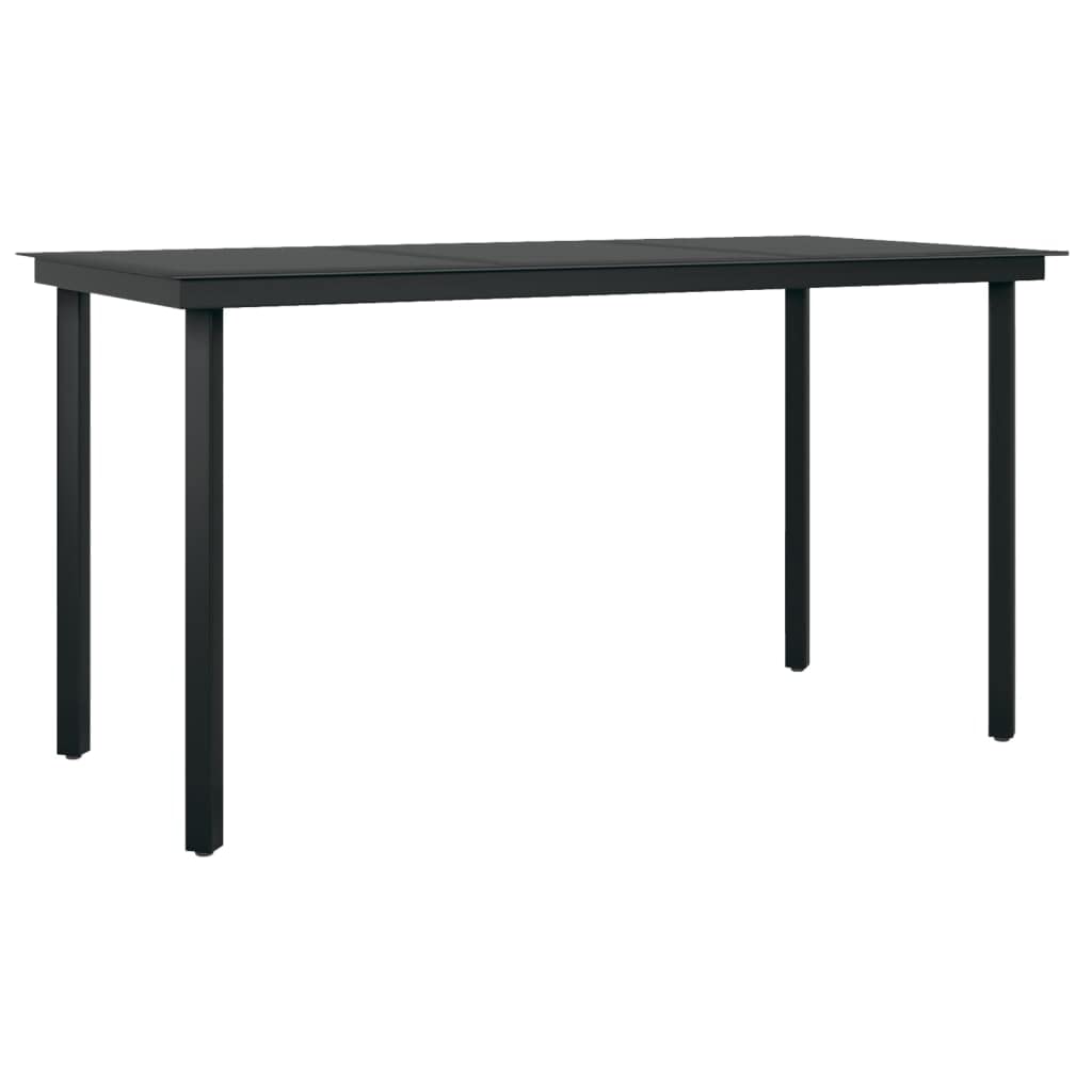 vidaXL 7-Piece Outdoor Patio Dining Set with Adjustable Reclining Rattan Chairs & Tempered Glass Table - Weather-Resistant Garden Furniture for Backyard, Poolside, BBQ Parties & Relaxing Afternoons - Dark Gray