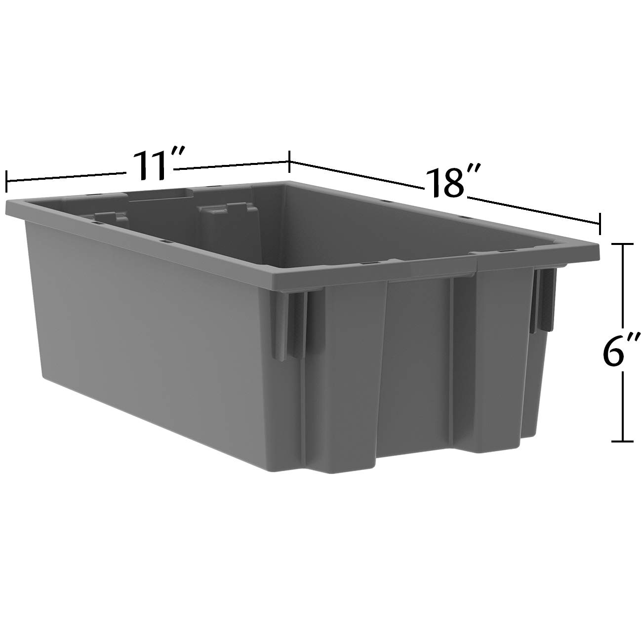 Akro-Mils 35180 Stackable Plastic Storage Bins 6-Pack - 18x11x6 Inch Blue Organizer Containers for Home, Office & Warehouse Organization - Perfect for Tool Storage, Craft Supplies & Industrial Parts
