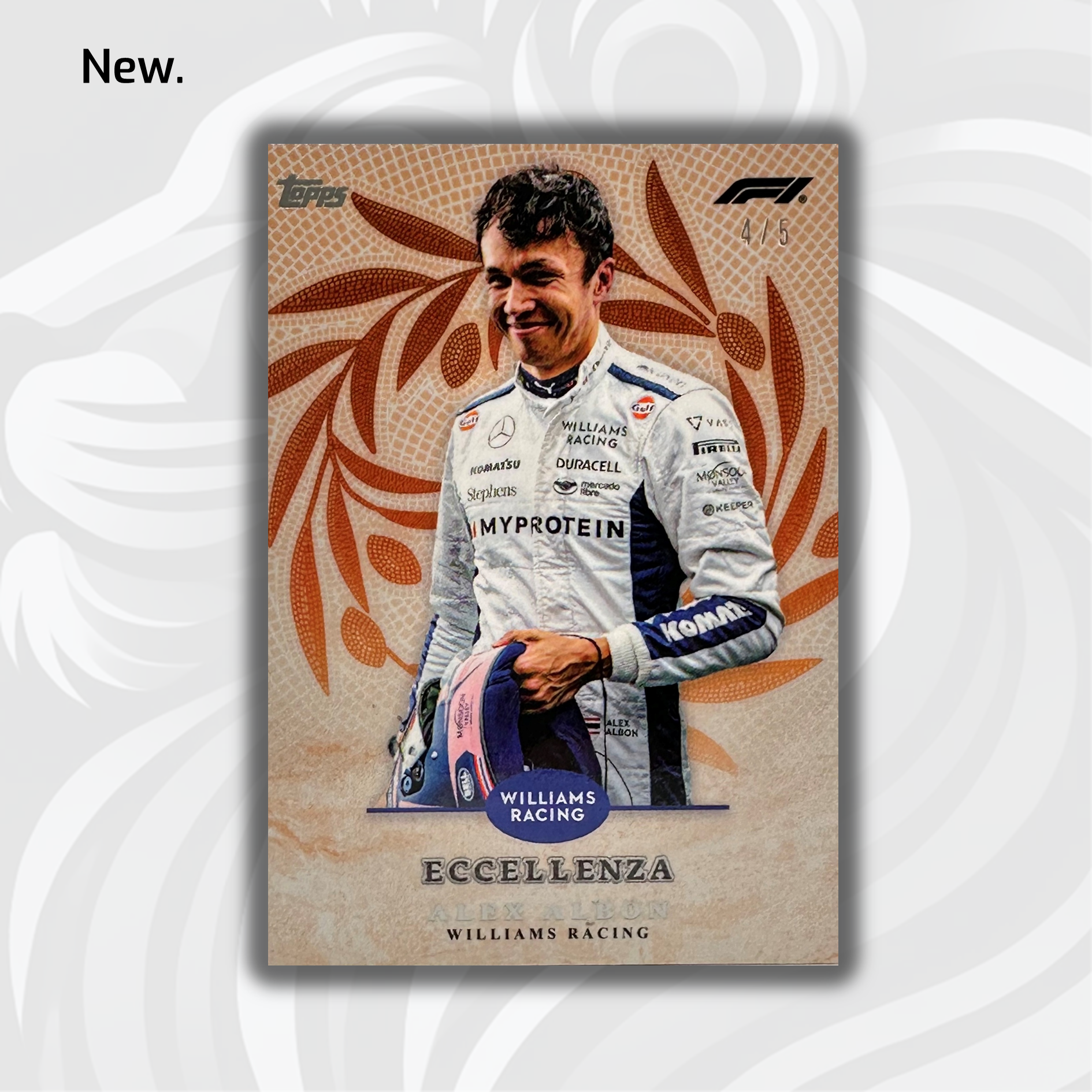 2024 Topps Eccellenza F1 Alex Albon Trionfo Orange Formula 1 Racing Card - Perfect for Collectors, Fans, and Display in Home or Office