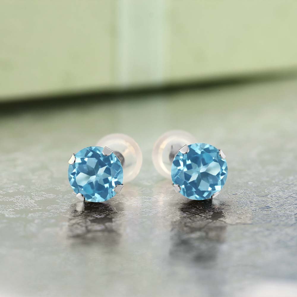 14K Gold Birthstone Stud Earrings for Women & Men | Round 6MM Solitaire Gemstone Jewelry | Perfect Gift for Anniversary, Birthday & Special Occasions
