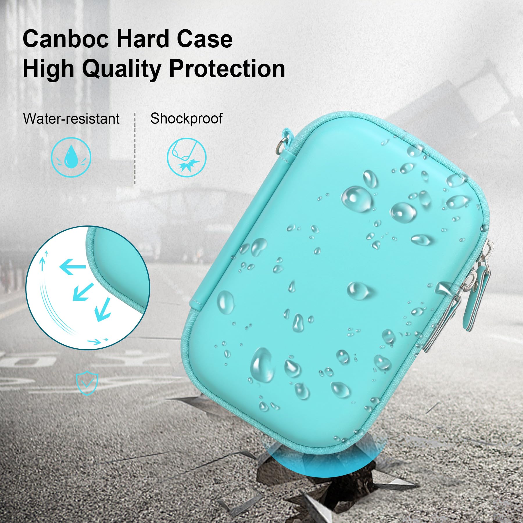 Canboc Portable Carrying Case for HP Sprocket 2x3, Kodak Step & Lifeprint Wireless Photo Printers - Zippered Mesh Storage Bag for Printer, Cables & 2x3 Photo Paper - Perfect for Travel, Home & Office Use