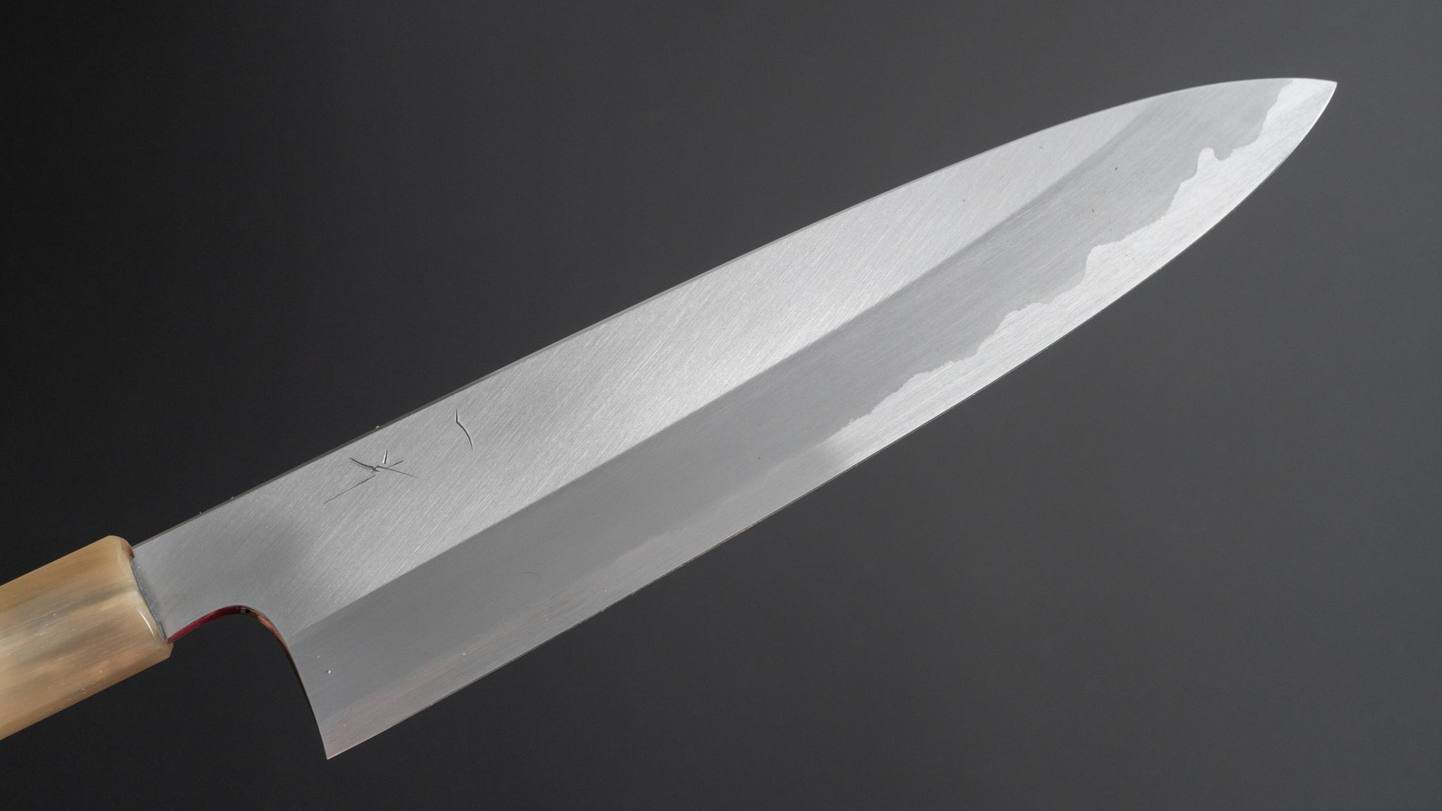 Hitohira Togashi White #1 Stainless Clad Migaki Gyuto 240mm Japanese Chef Knife with Ziricote Wood Handle - Perfect for Sushi, Meat Cutting & Professional Kitchen Use
