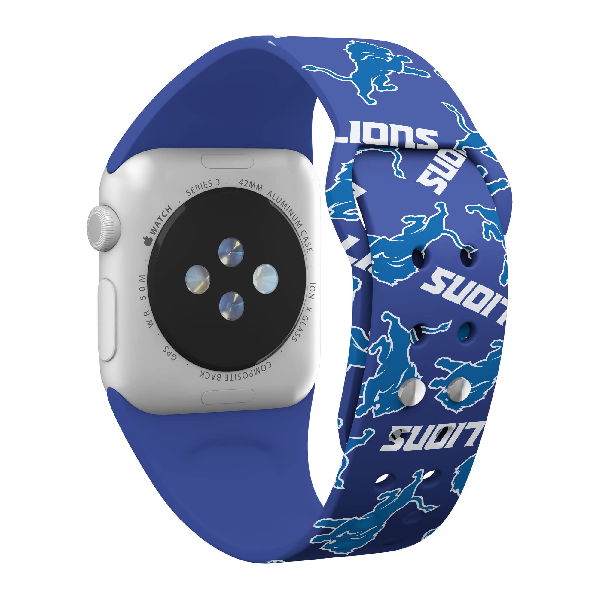 Detroit Lions HD Game Time Watch Band Compatible with Apple Watch Series 1-9 - Perfect for NFL Fans, Game Day & Casual Wear