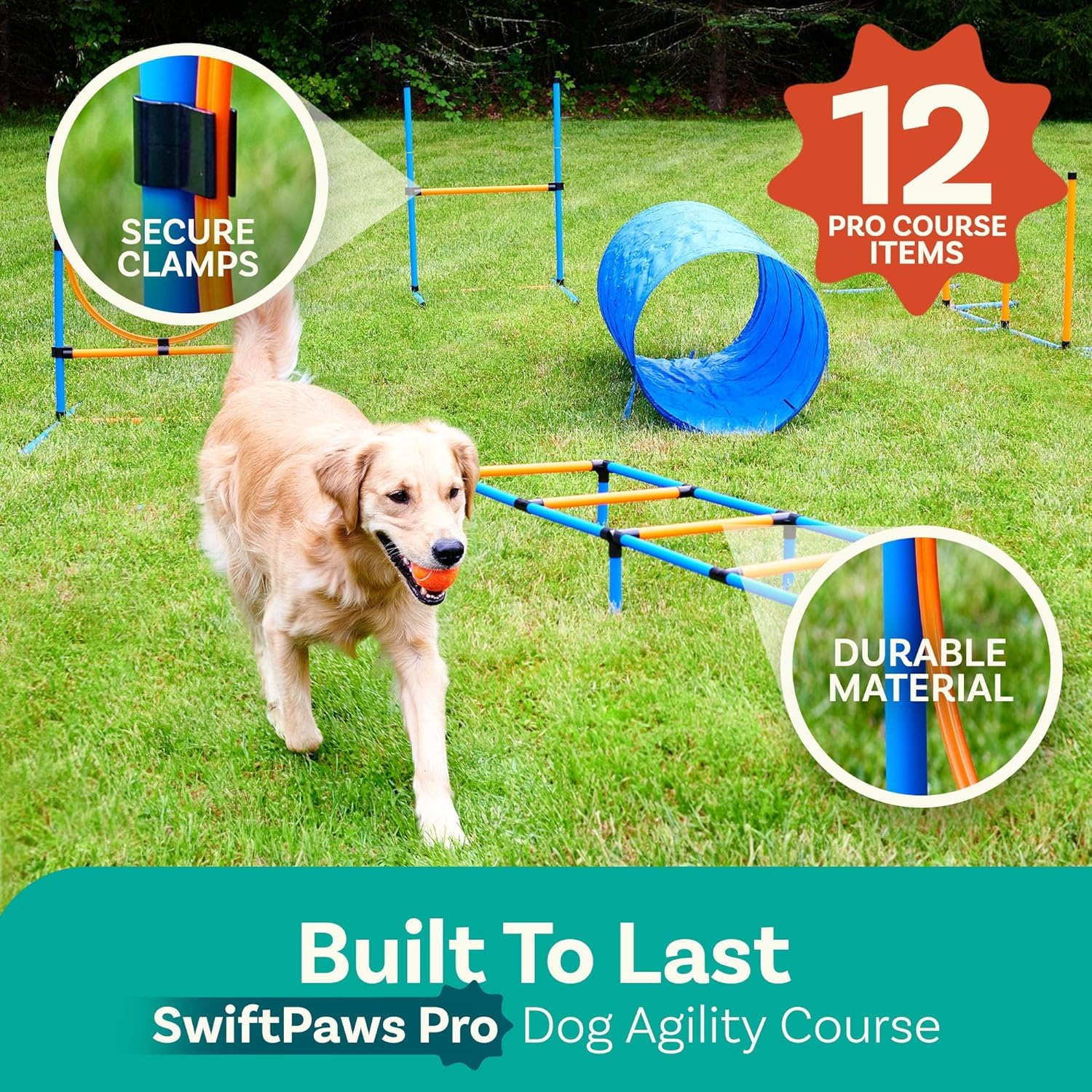 Dog Agility Training Set - Backyard Obstacle Course for Dogs | Outdoor Exercise Equipment