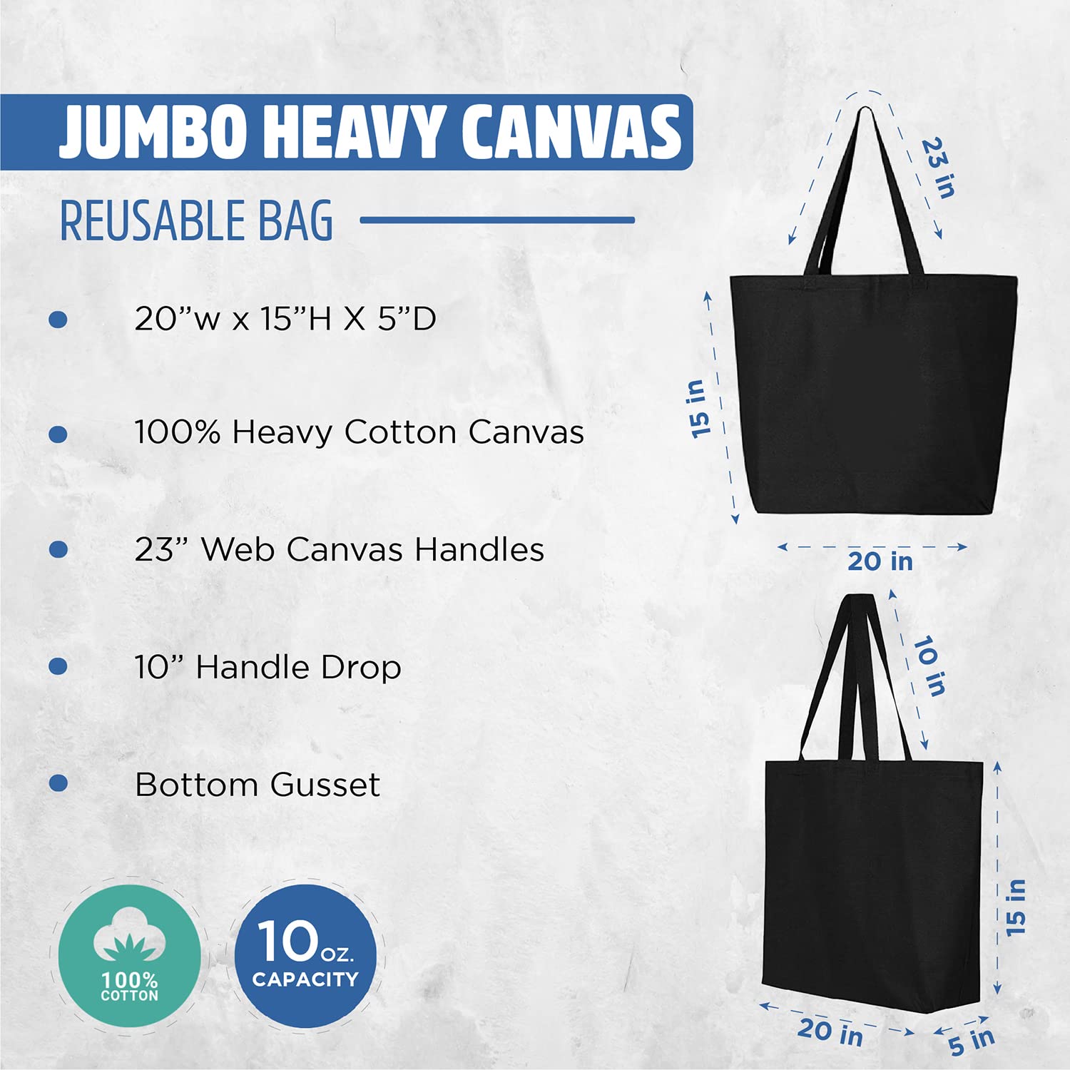 Don't Make Me Repeat Myself History Jumbo Heavy Canvas Tote Bag - Reusable Eco-Friendly Grocery Shopping Bag for Women & Men - Perfect for Groceries, Beach, Work & Daily Errands