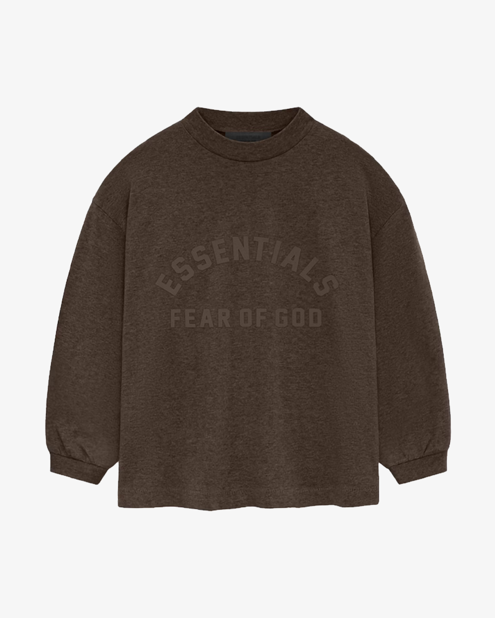 FOG ESSENTIALS SS24 Heather Wood Kids Long Sleeve Shirt - Comfortable & Stylish Cotton Tee for Boys & Girls - Perfect for School, Playdates & Casual Outings