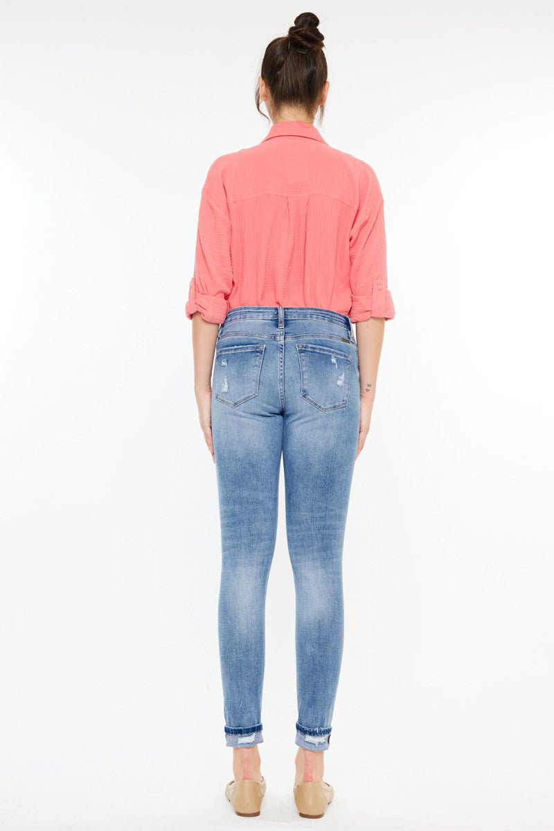 Amanda Women's High Rise Ankle Skinny Jeans - Stretch Denim Pants for Casual Wear & Everyday Outfits