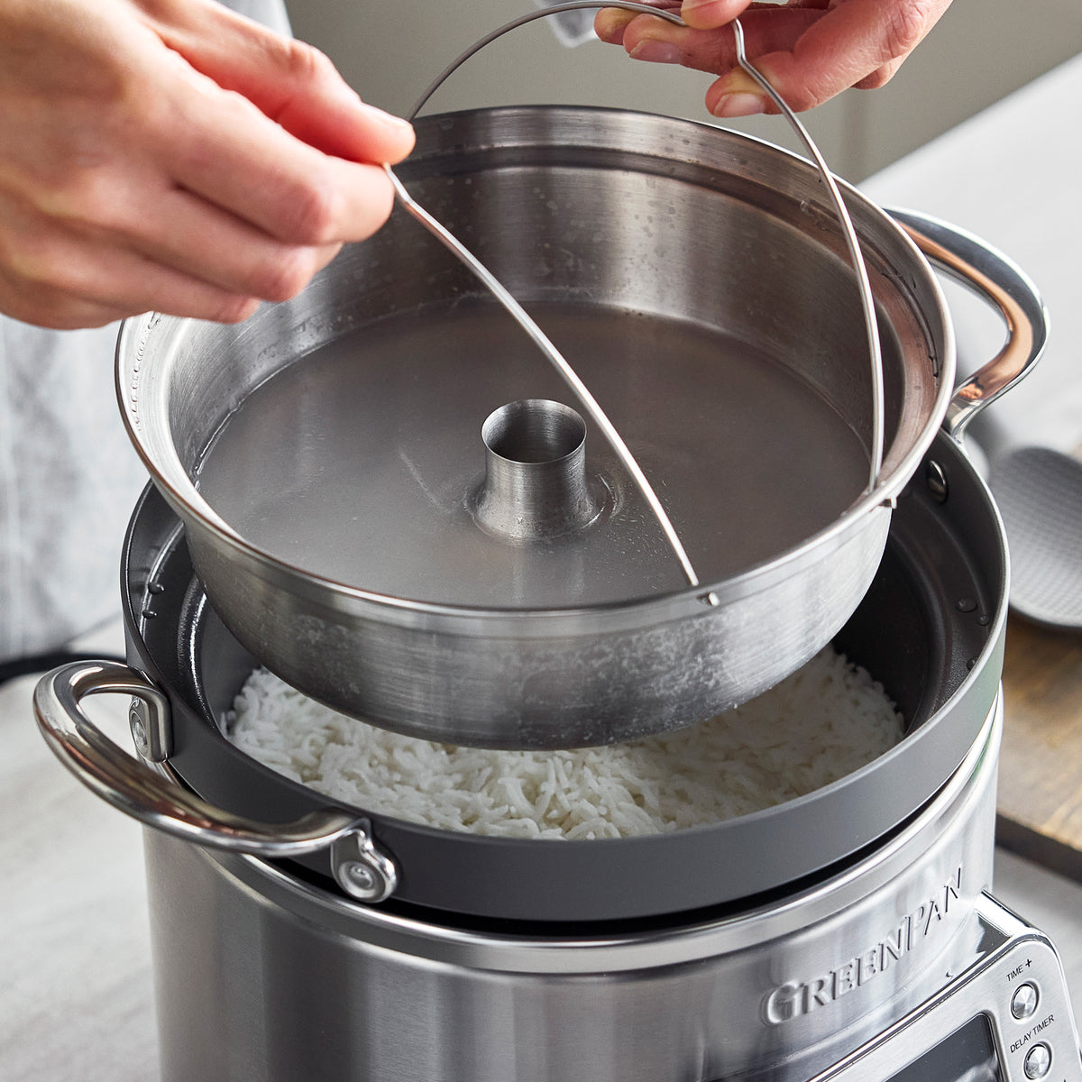 Premium 10-Cup Low Carb Rice Cooker - Stainless Steel Multi-Cooker for Healthy Grains & Rice | Perfect for Keto, Paleo & Diabetic Diets | Ideal for Home, Office & Meal Prep