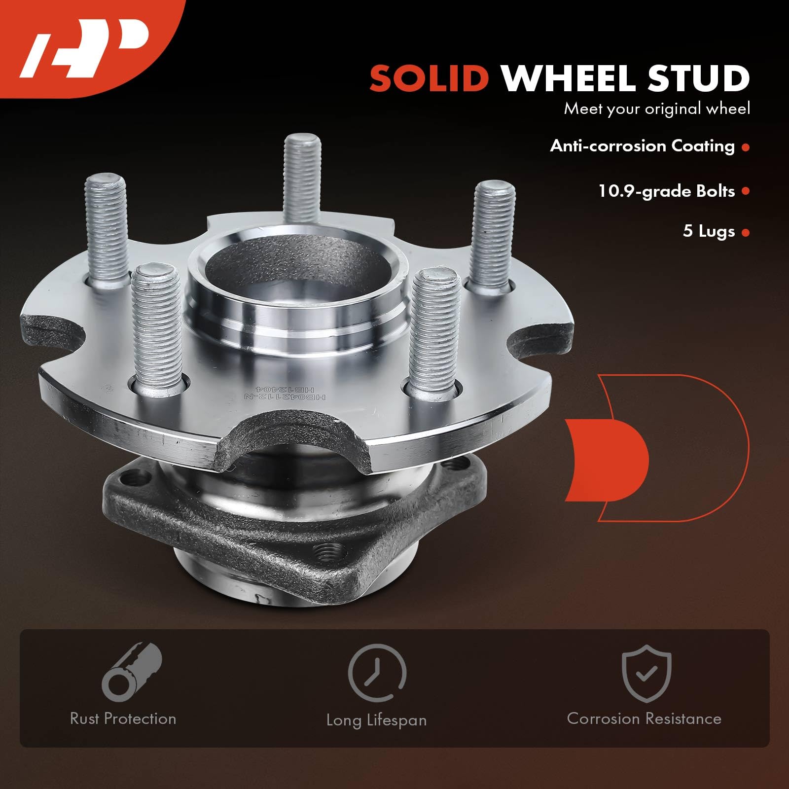 Premium 2-Pack Rear Wheel Bearing & Hub Assembly - 5-Lug Fit for 2009-2013 Toyota Matrix & 2009-2010 Pontiac Vibe (AWD Models Only) - Durable Replacement for Smooth & Quiet Driving, Perfect for City Commutes & Road Trips
