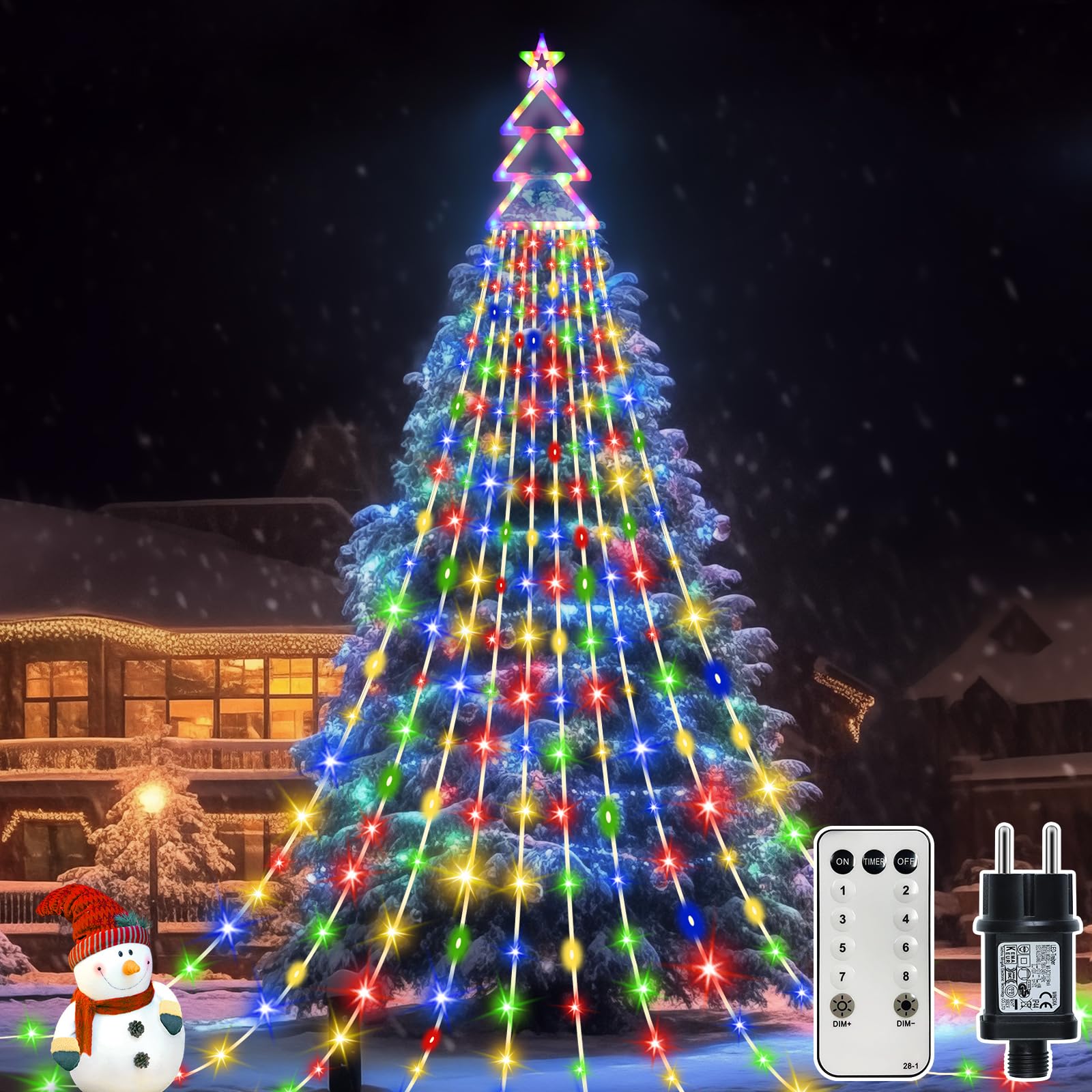 Waterproof 420LED Christmas Lights with Star - 10x3.8m for Tree, Garden, Terrace