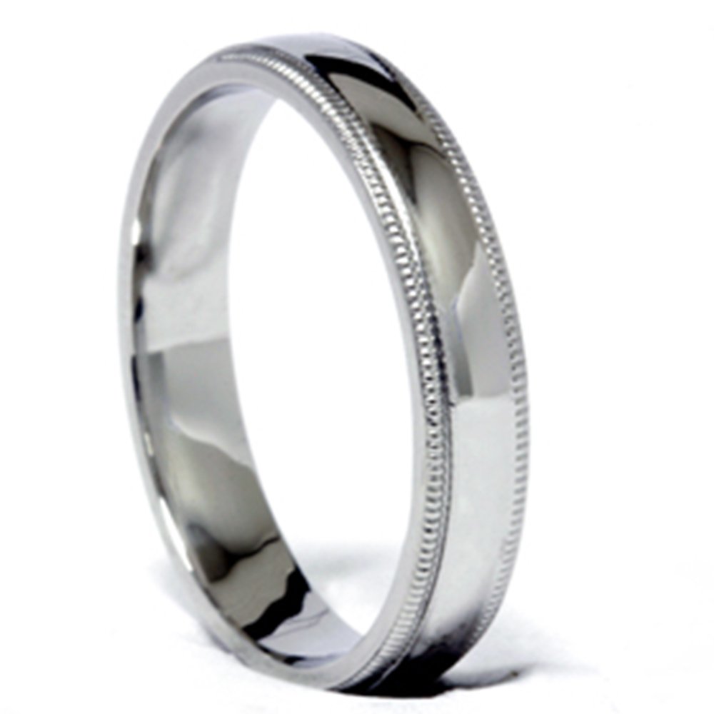 4mm Milgrain Men's Wedding Band Ring - 950 Platinum for Engagement, Anniversary & Special Occasions | Classic & Durable Wedding Ring for Men | Perfect for Proposals, Vow Renewals & Romantic Gifts | Ideal for Everyday Wear, Formal Events & Meaningful Celebrations | Great for Weddings, Anniversaries, Date Nights and as a Thoughtful Gift for Him