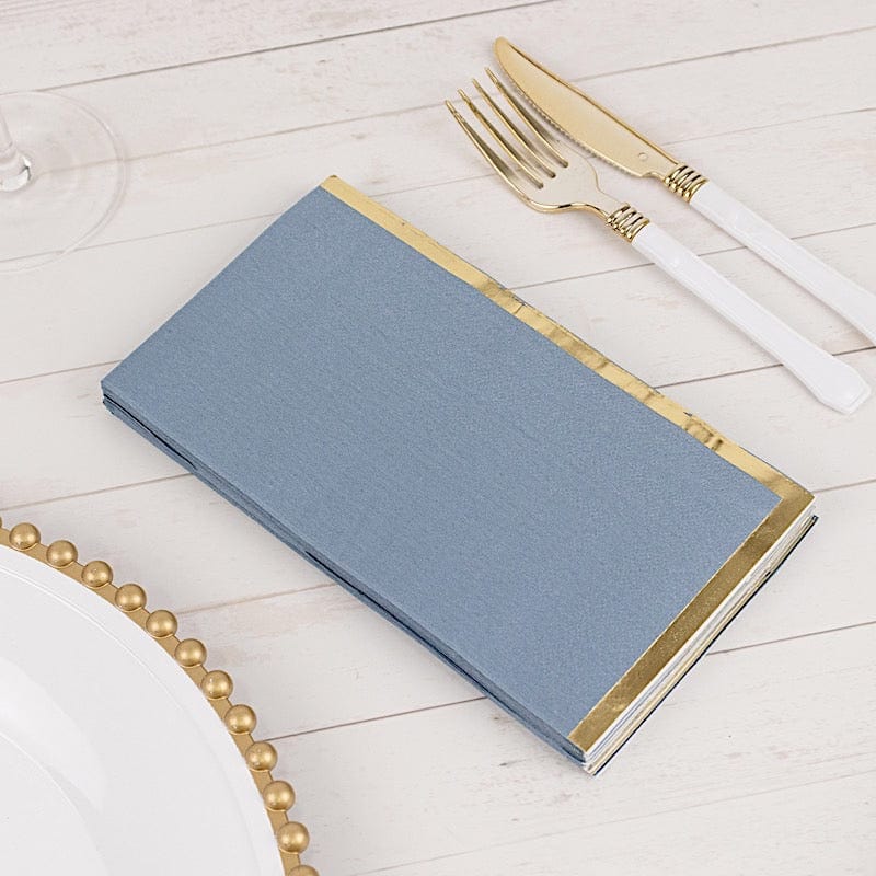 50 Premium Soft 2-Ply Dinner Napkins with Elegant Gold Foil Edge - Perfect for Weddings, Parties & Fine Dining Table Settings