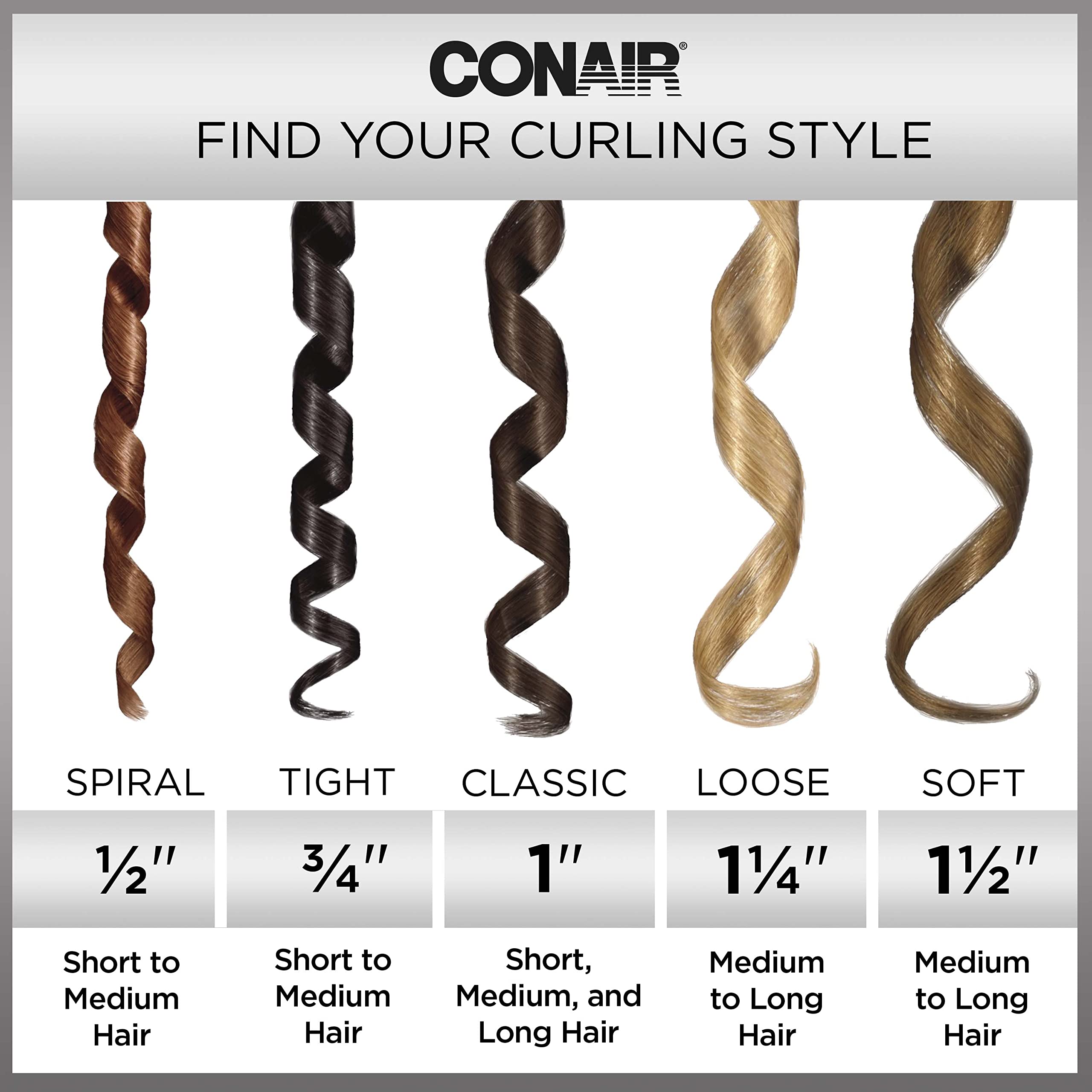 Conair OhSoKind 1-Inch Curling Iron for Fine Hair with Silicone Clip - Creates Classic Curls for Short, Medium & Long Hair - Perfect for Daily Styling, Weddings & Special Occasions