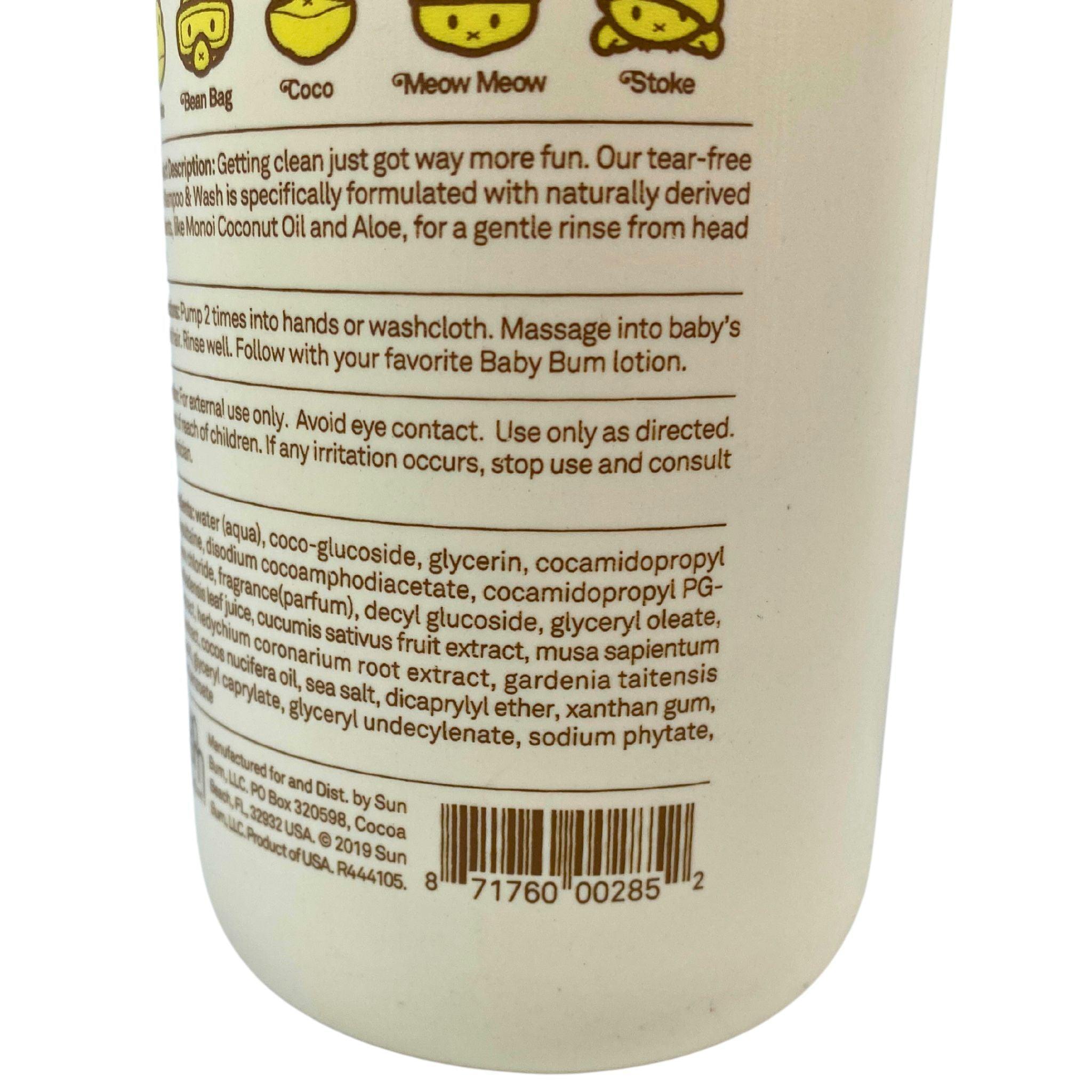 Baby Bum Foam Shampoo & Wash - Green Coconut Scent, Plant-Based Formula, 12oz (48-Pack) - Gentle Baby Bath & Hair Care for Sensitive Skin