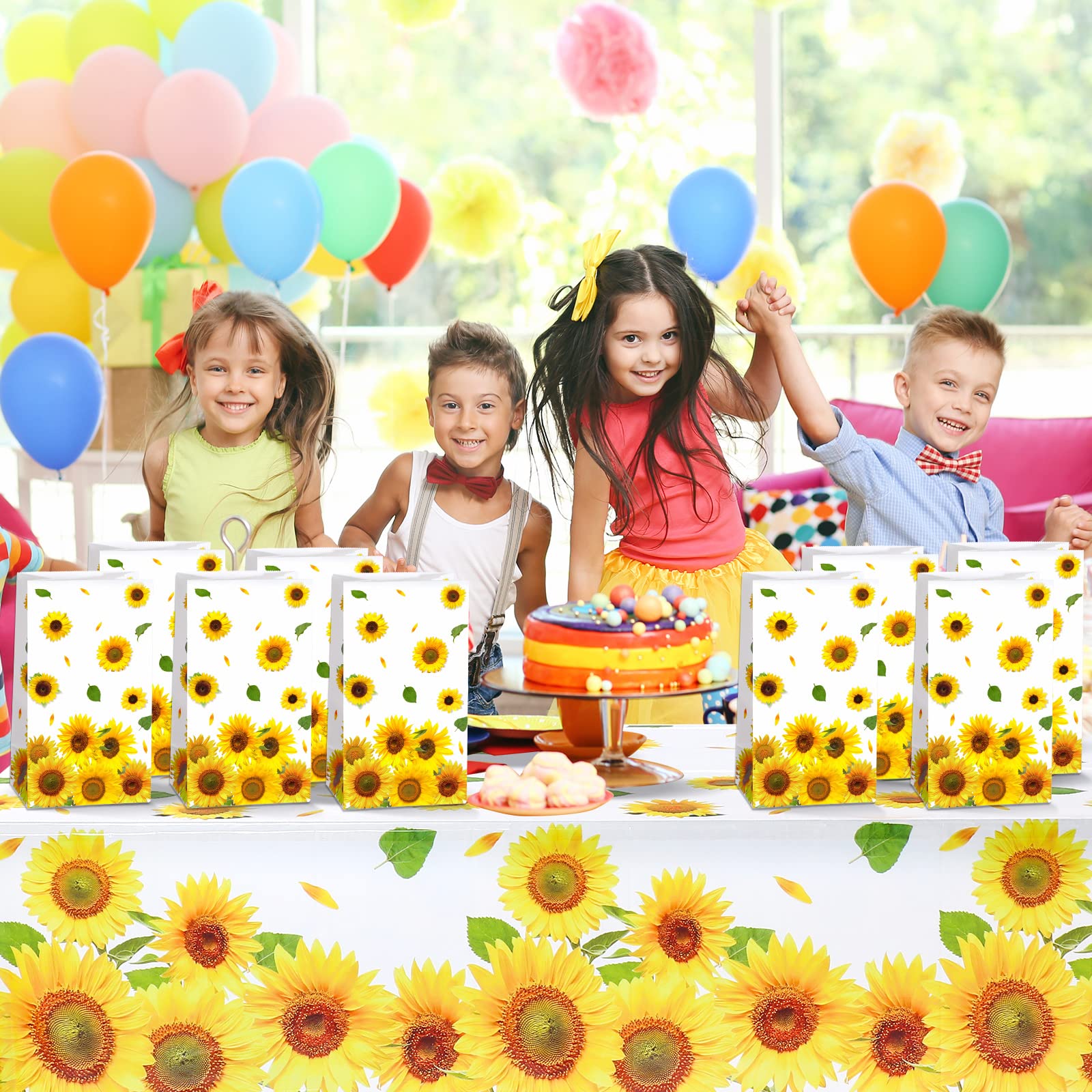 28-Piece Sunflower Party Favor Bags - Bulk Sunflower Treat Bags for Candy, Gifts & Goodies - Perfect for Birthday Parties, Baby Showers, Weddings & Special Events (8.3