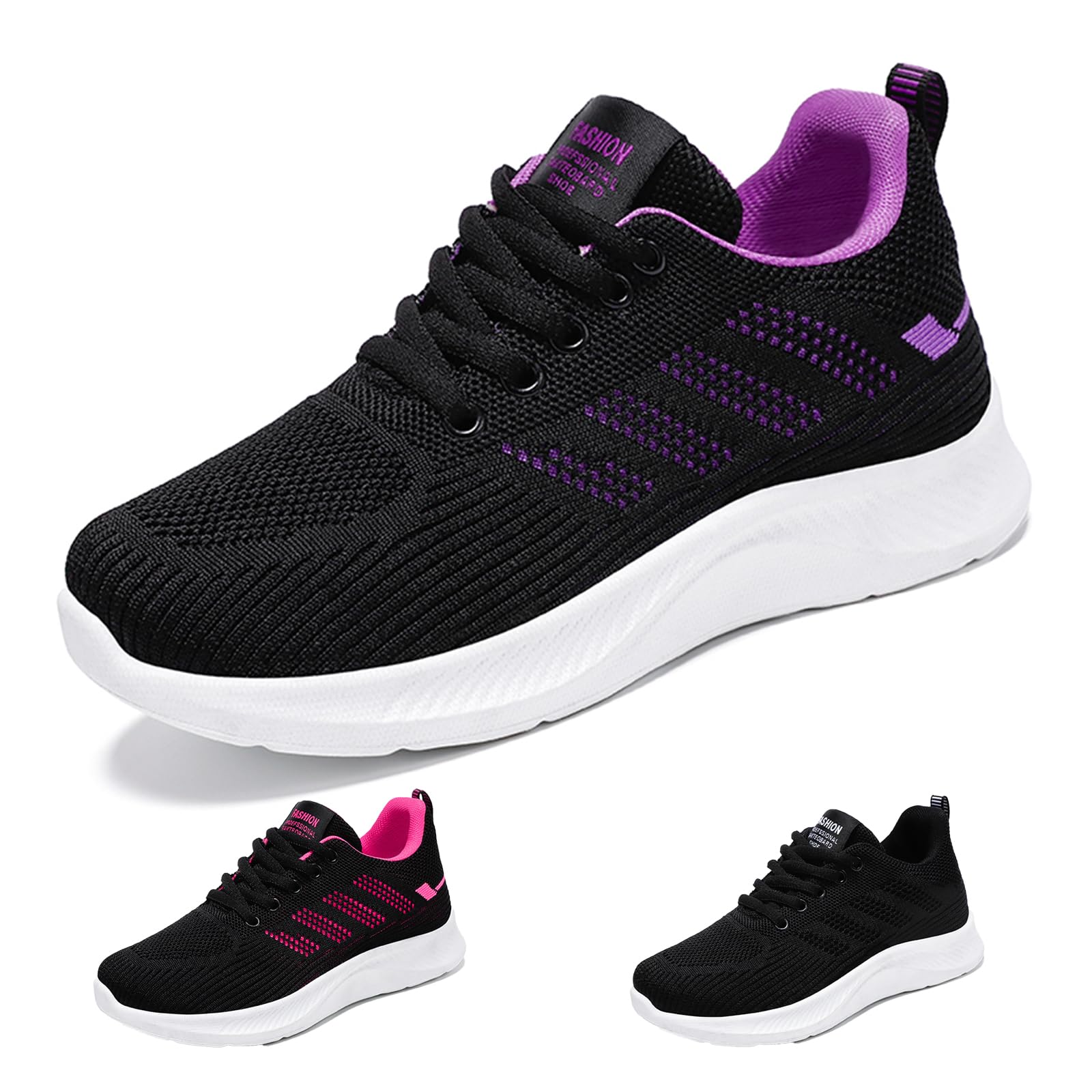 Women's Ultra-Light Stretchy Knit Platform Orthopedic Sneakers - Comfortable Lace-Up Non-Slip Walking Shoes for Height Increase | Fashionable Slip-On Casual Shoes for Moms | Perfect for Daily Wear, Work & Travel