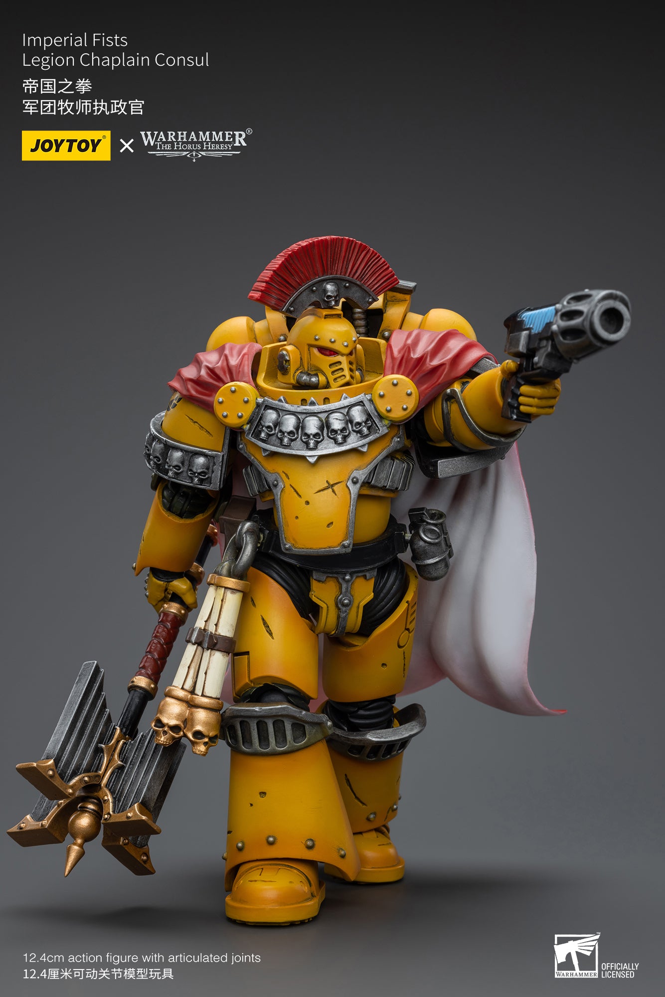 JOYTOY 1/18 Scale Warhammer 40K The Horus Heresy Imperial Fists Legion Chaplain Consul Action Figure - Collectible Model for Warhammer Fans & Tabletop Gaming Enthusiasts