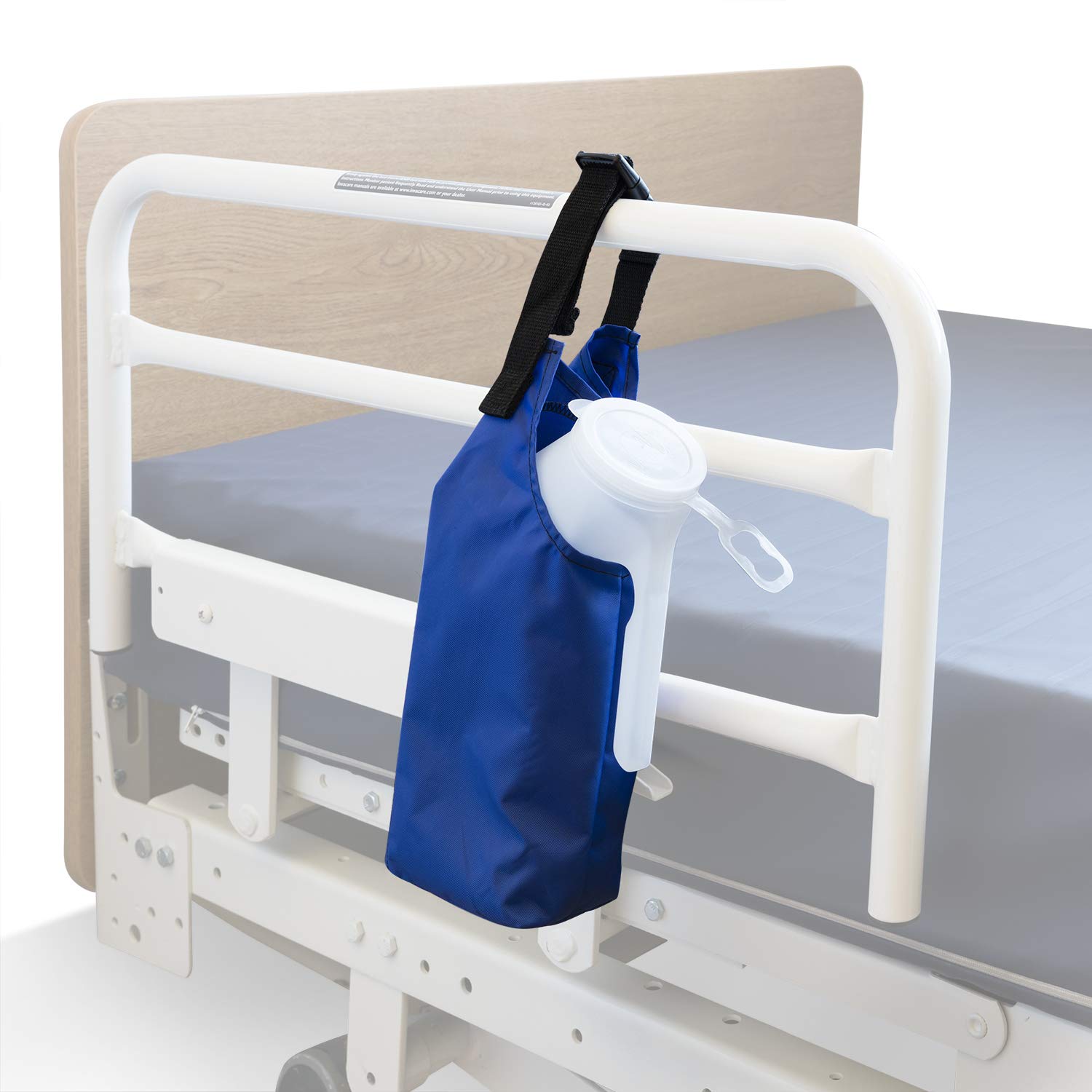 NYOrtho Adjustable Nylon Urine Bottle Holder for Men - Hospital Bed & Wheelchair Pouch Carrier with Secure Gripper (Bottle Not Included) - Ideal for Post-Surgery, Elderly Care & Mobility Assistance