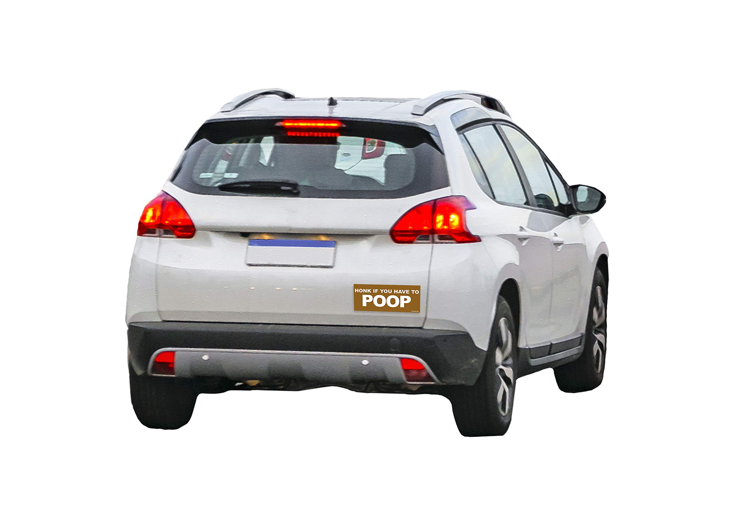 Funny 'Honk If You Have to Poop' Car Magnet - Hilarious Prank Bumper Sticker for Vehicles - Great for Road Trips & Prank Gifts
