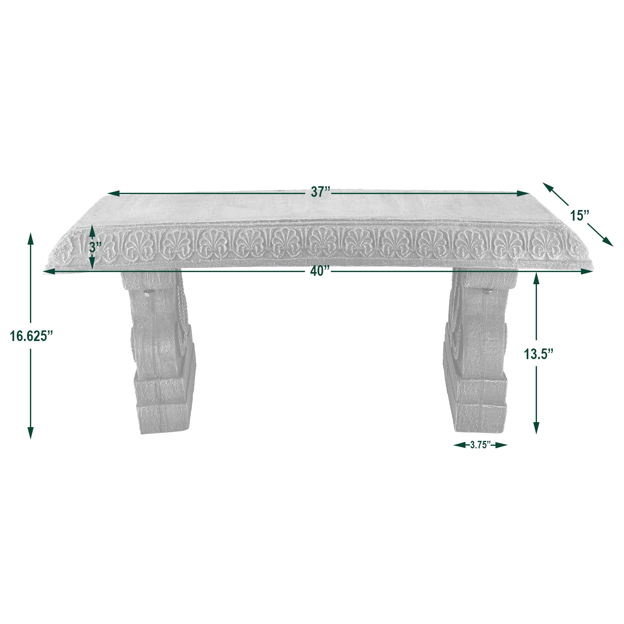 **Arcadia Garden Products Fiberclay Garden Bench – Weather-Resistant Outdoor Bench for Patio, Front Porch, Park & Garden Decor – Perfect for Relaxing, Entertaining & Enhancing Outdoor Spaces**