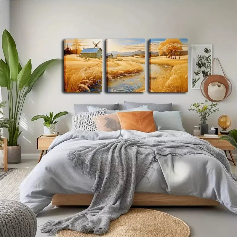 3-Piece Laid Back Country Scenery Wall Art Set - Framed Canvas 40x60cm (16x24in) - High Quality Print, 100% Australian Made, Ready to Hang - Perfect for Living Room, Bedroom & Office Decor
