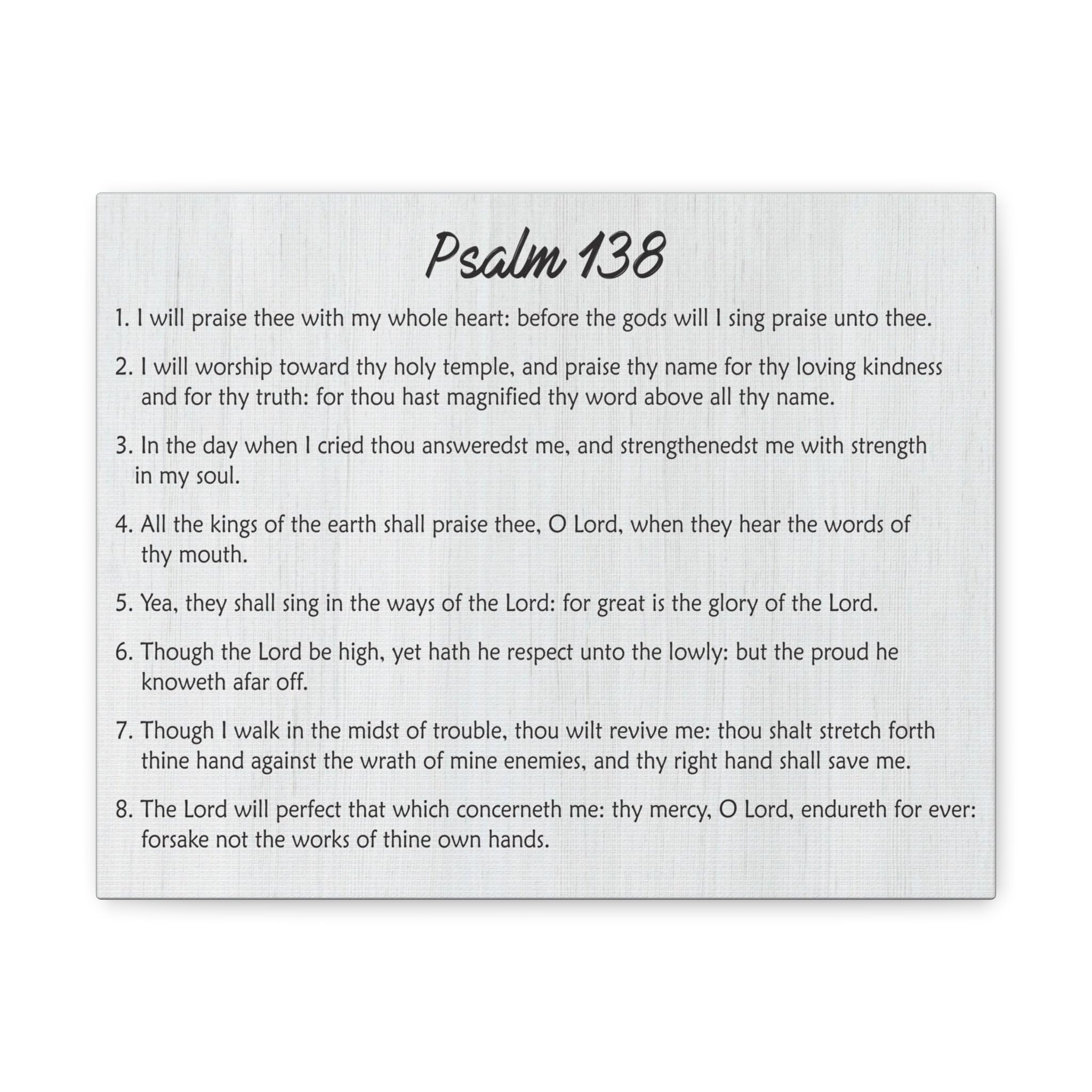 Bible Art Psalm 138 Landscape Canvas Print - Christian Home Decor & Spiritual Gift for Worship, Prayer Rooms, Church Offices - Express Your Love with Scripture Wall Art
