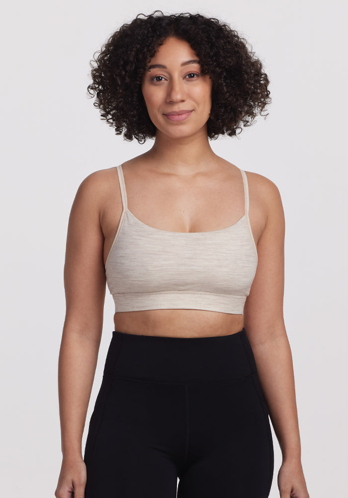 Luna Merino Wool Bra for Women - Ultra Soft, Breathable & Moisture Wicking - Comfortable Wireless Support for Yoga, Travel & Everyday Wear