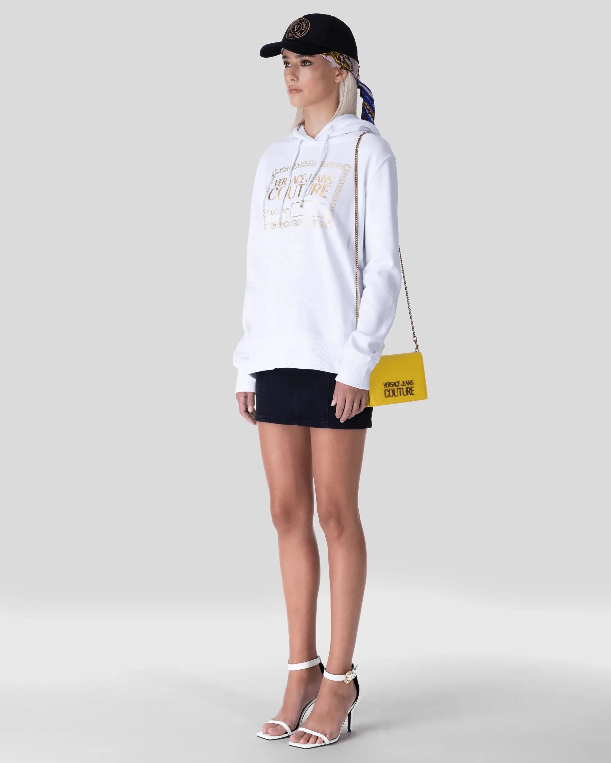 Premium Gold Foil Logo Embroidered Sweatshirt for Men & Women - Soft Cotton Pullover Hoodie for Casual Wear, Street Style & Lounge Comfort