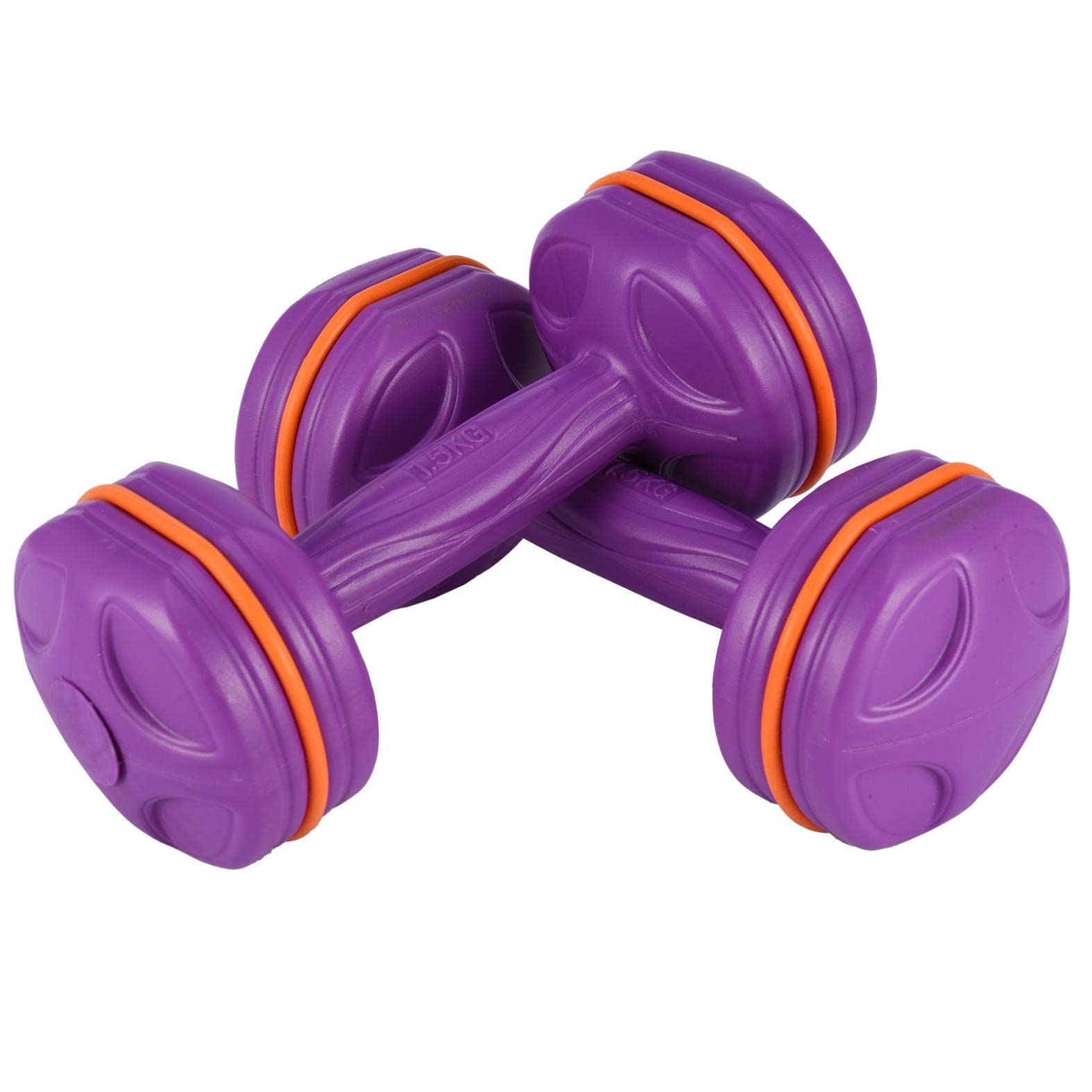 1.5KG Neoprene Coated Dumbbell Set - Pair of Blue Dumbbells for Home Gym, Strength Training & Fitness Workouts