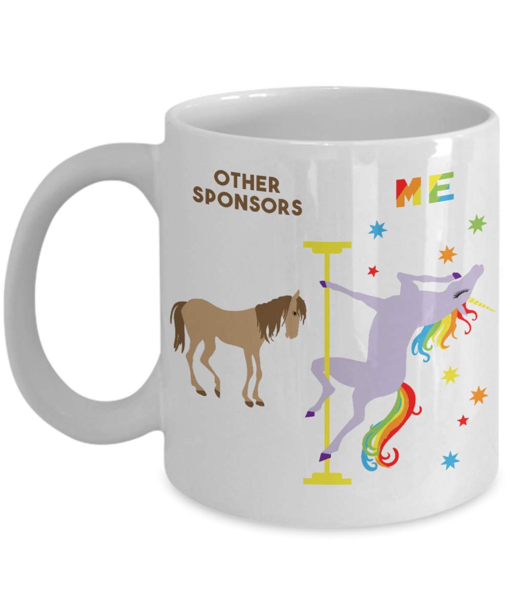 Funny Pole Dancing Unicorn Coffee Mug - AA Sponsor Gifts for Women, Sponsor Thank You Present - Perfect for Recovery Meetings, Office Humor & Gift Giving Occasions