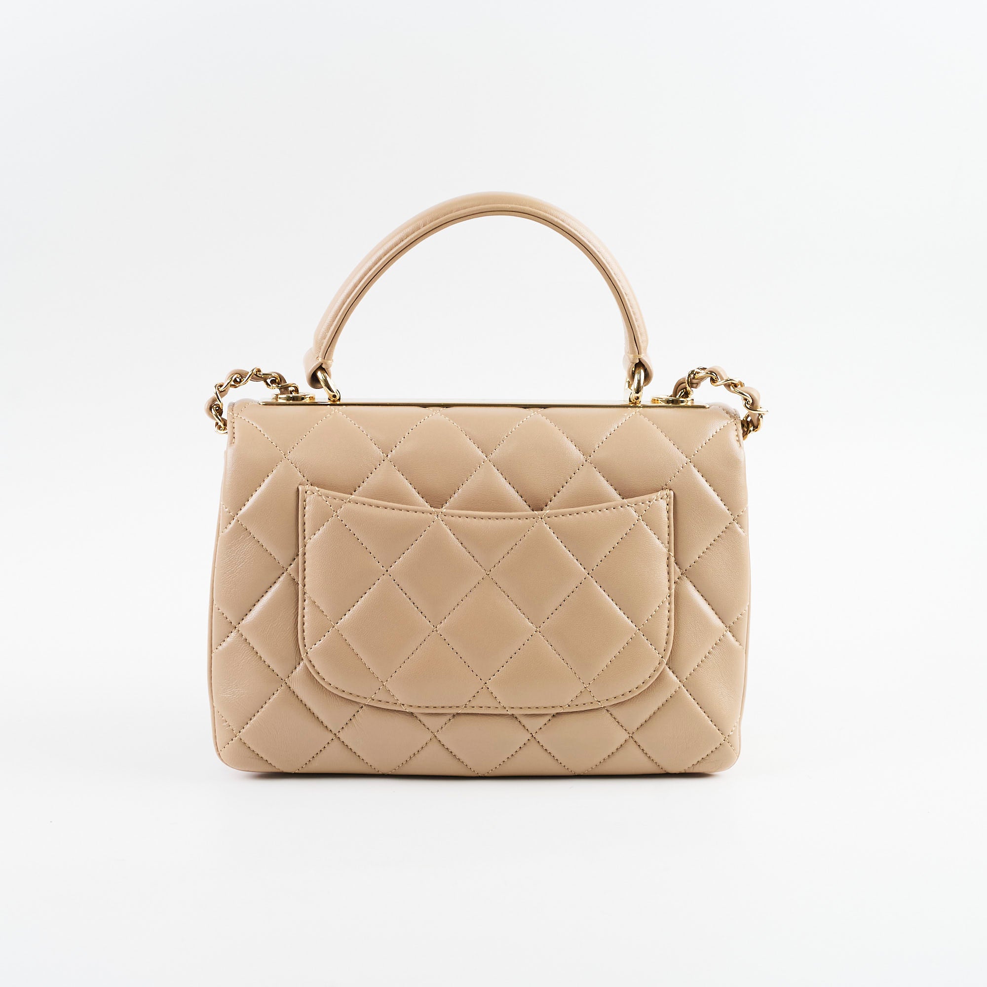 Chanel Small Trendy CC Lambskin Shoulder Bag in Beige - 23 Series | Luxury Designer Handbag for Women, Perfect for Evening Parties & Date Nights