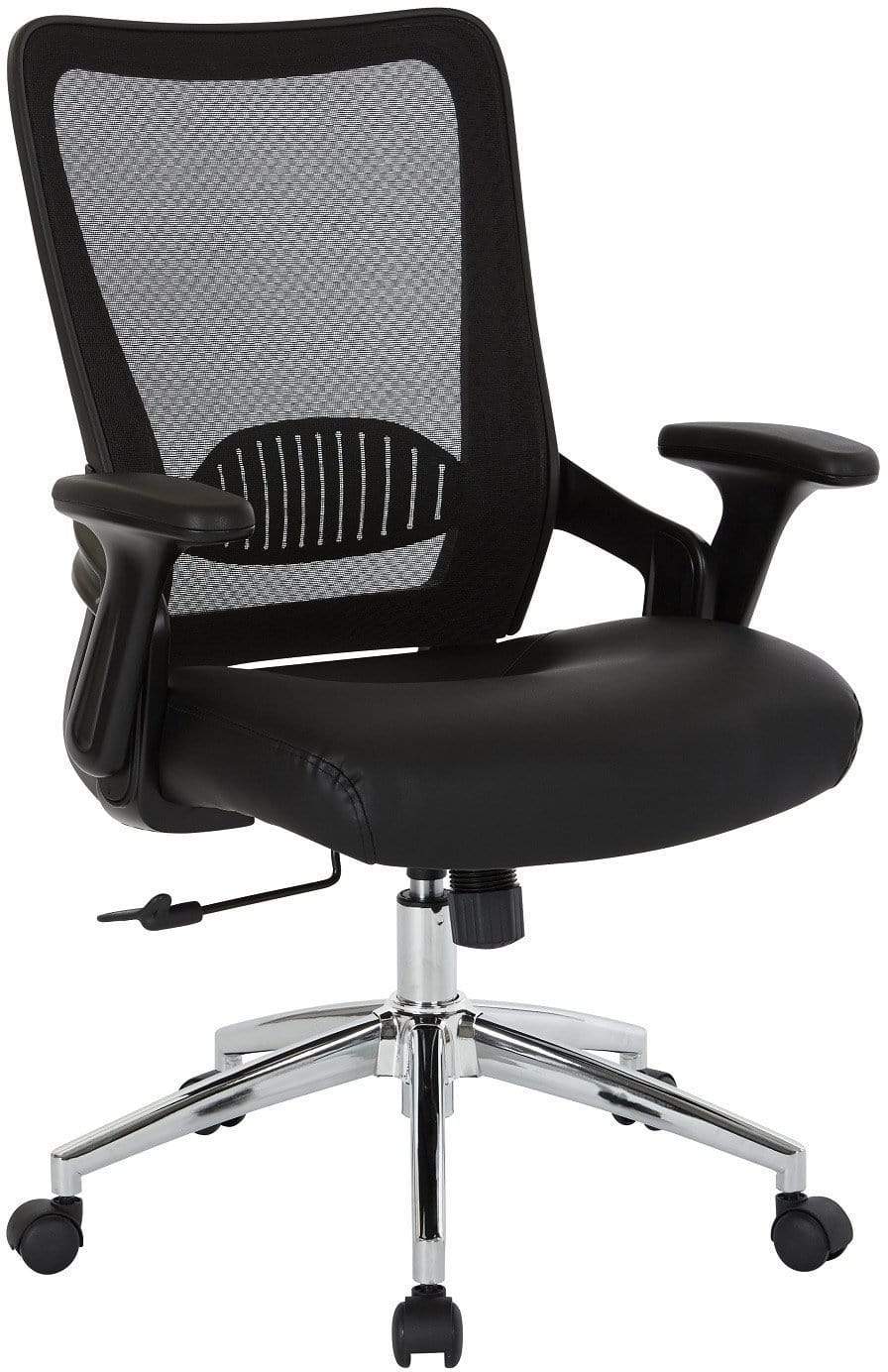 Office Star Work Smart™ Black Bonded Leather Seat Chair [EMH6921C EC3] - Ergonomic Office Chair for Home & Business, Comfortable Desk Chair with Adjustable Height & Swivel Base