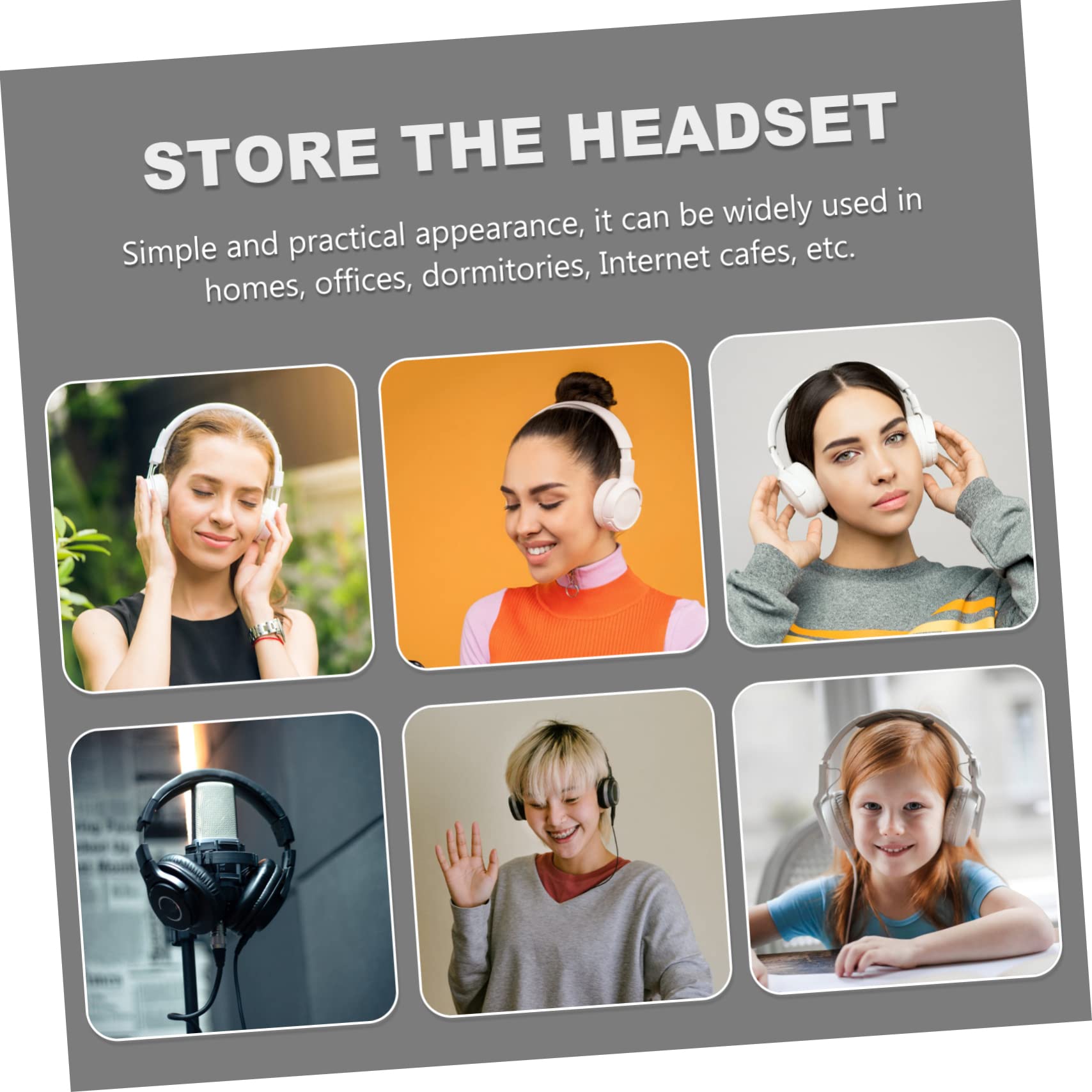 DOITOOL 4-Pack Durable Rubber Headphone Stand - Double Hook Gaming Headset Holder with Screw Mount for Desk, Easy Installation & Replacement for Broken Headphones - Perfect for Gaming Setup, Office & Home Organization
