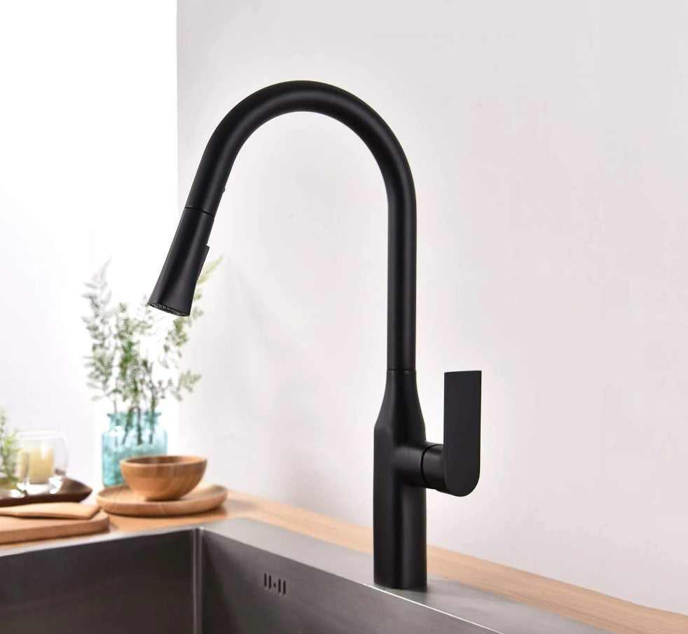 TIMELYSS Pull Down Dual Spray Kitchen Faucet with High Arc Spout - Modern Brushed Nickel Finish for Easy Dishwashing & Food Prep (Perfect for Farmhouse & Contemporary Kitchens)