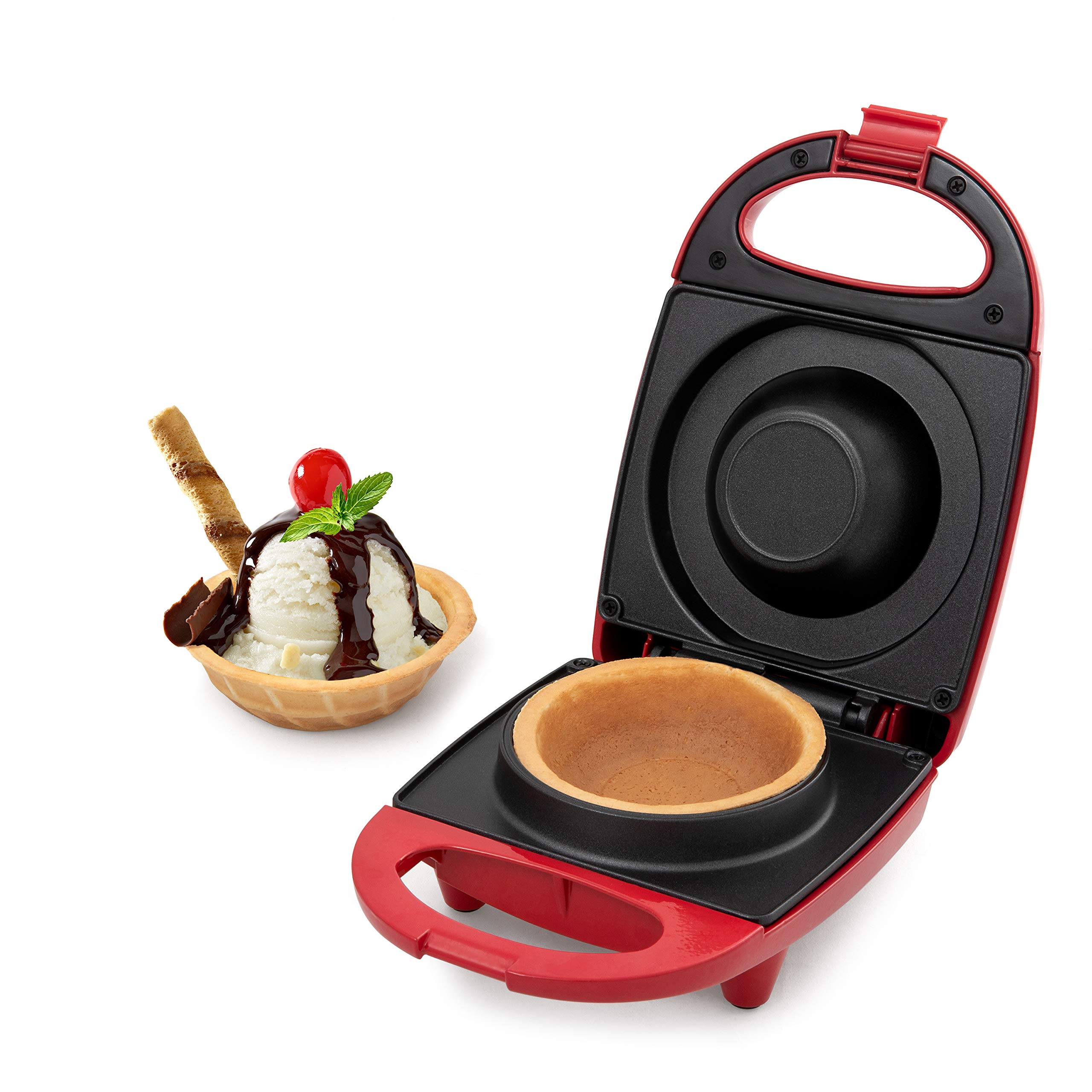 Salton WM1907 Red Bowl Waffle Maker - Perfect for Breakfast, Brunch & Family Gatherings