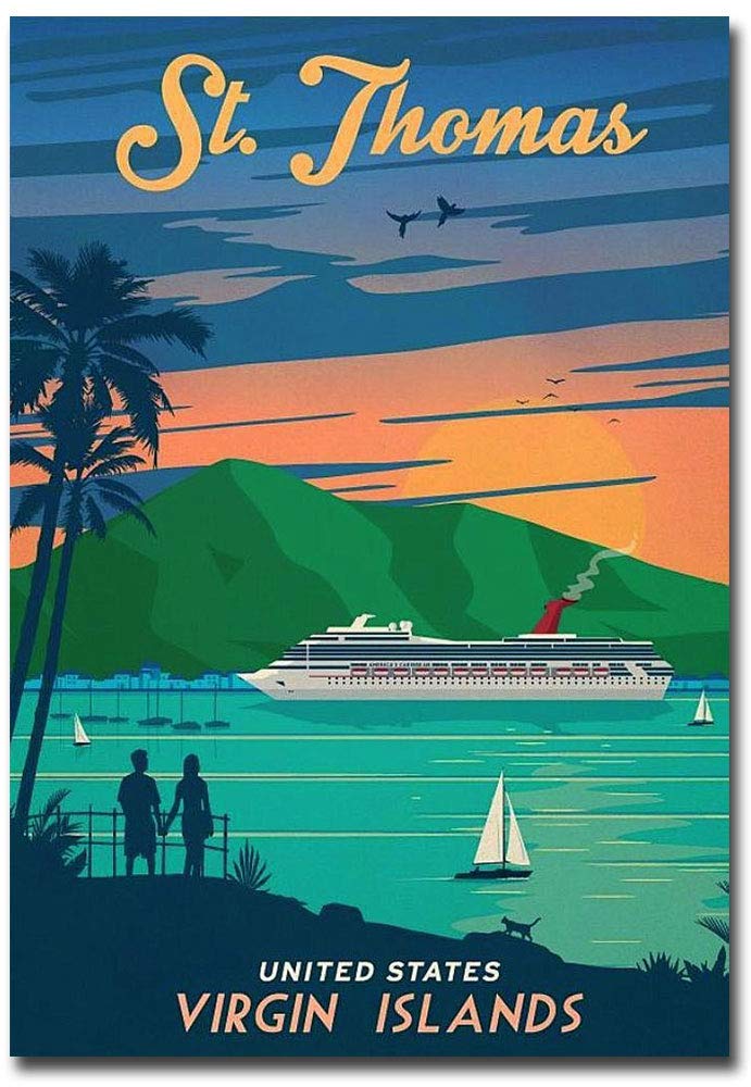 St. Thomas Travel Vintage Art Refrigerator Magnet 2.5