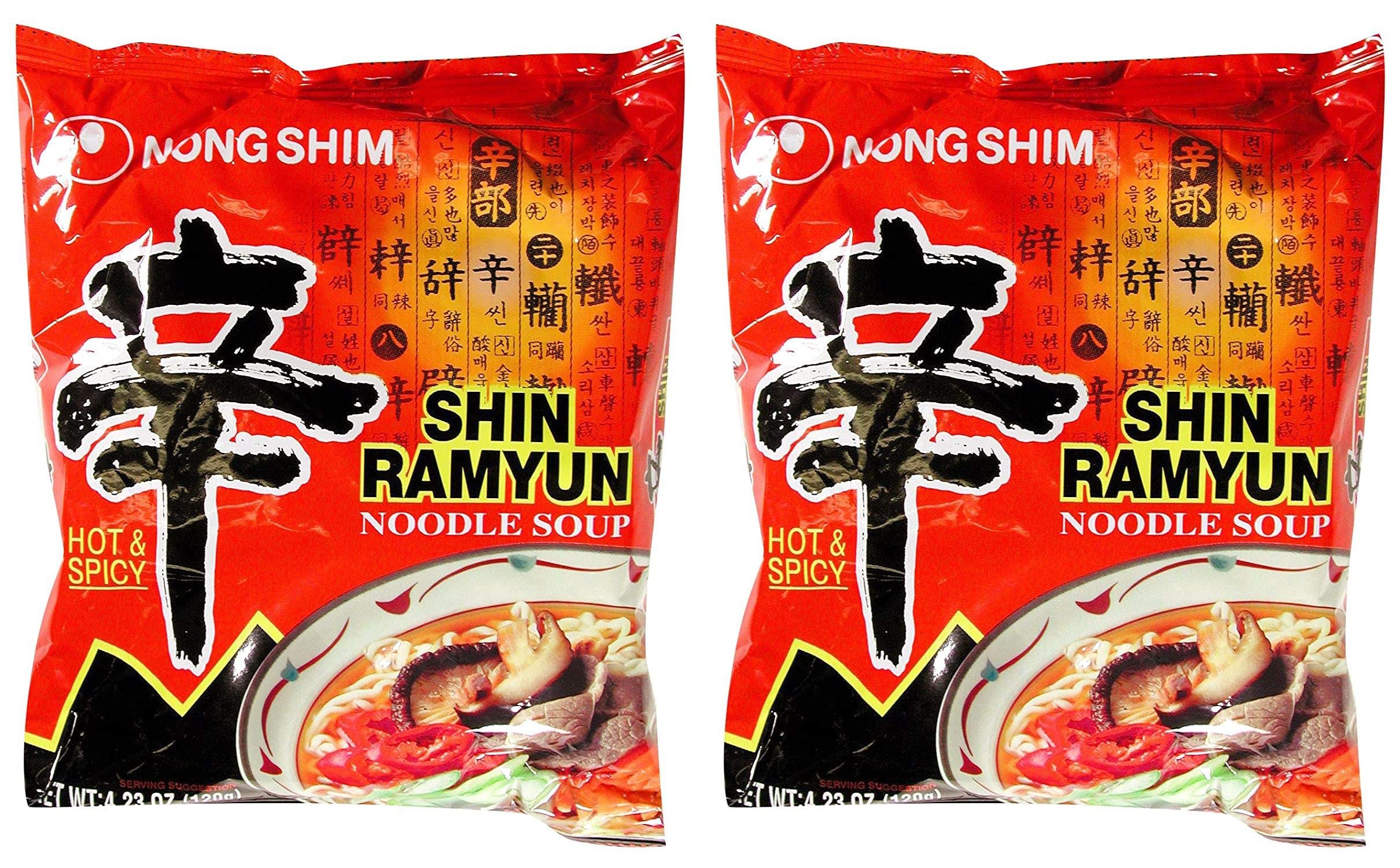 Nong Shin America Ramyun Noodle Soup Gourmet - 4.23oz (16 Pack) Set of 2 | Korean Instant Noodles for Quick Meals, Office Lunch & College Dorm Snacks