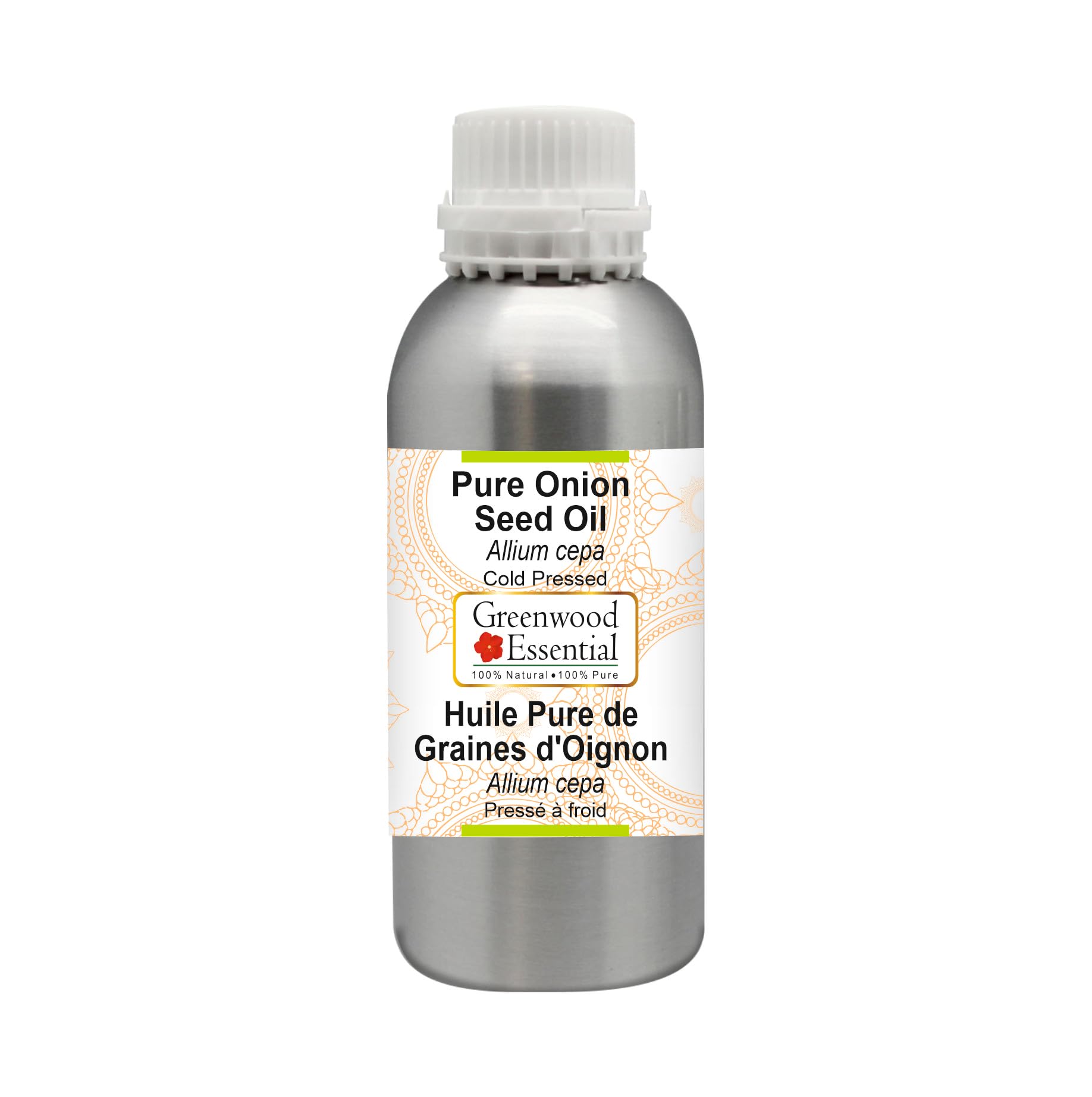 Pure Onion Seed Oil (Allium cepa) Cold Pressed 1250ml (42 oz) - 100% Natural Hair Growth & Scalp Care - Perfect for Hair Masks, Massage & Aromatherapy