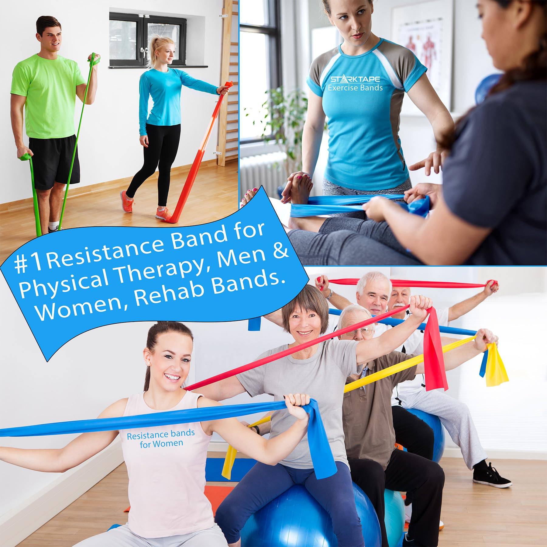 Premium Resistance Bands Set - 8, 16, 25, 50 Yards Bulk Rolls | Latex-Free Elastic Therapy Bands for Home Workouts, Yoga, Pilates & Physical Rehab | Ideal for Strength Training, Fitness & Recovery Exercises
