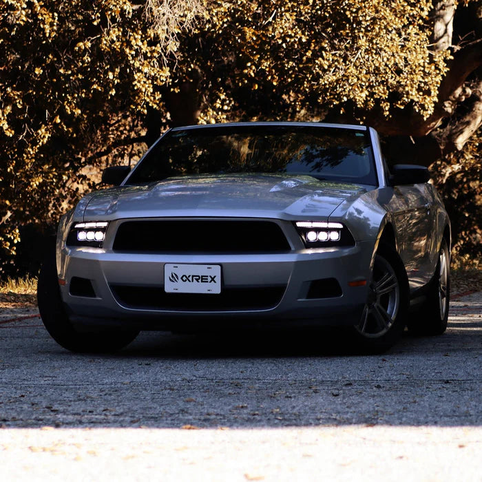 13 14 Ford Mustang MK II NOVA Series LED Projector Headlights Alpha Black - Upgrade Your Ride for Night Driving & Car Shows